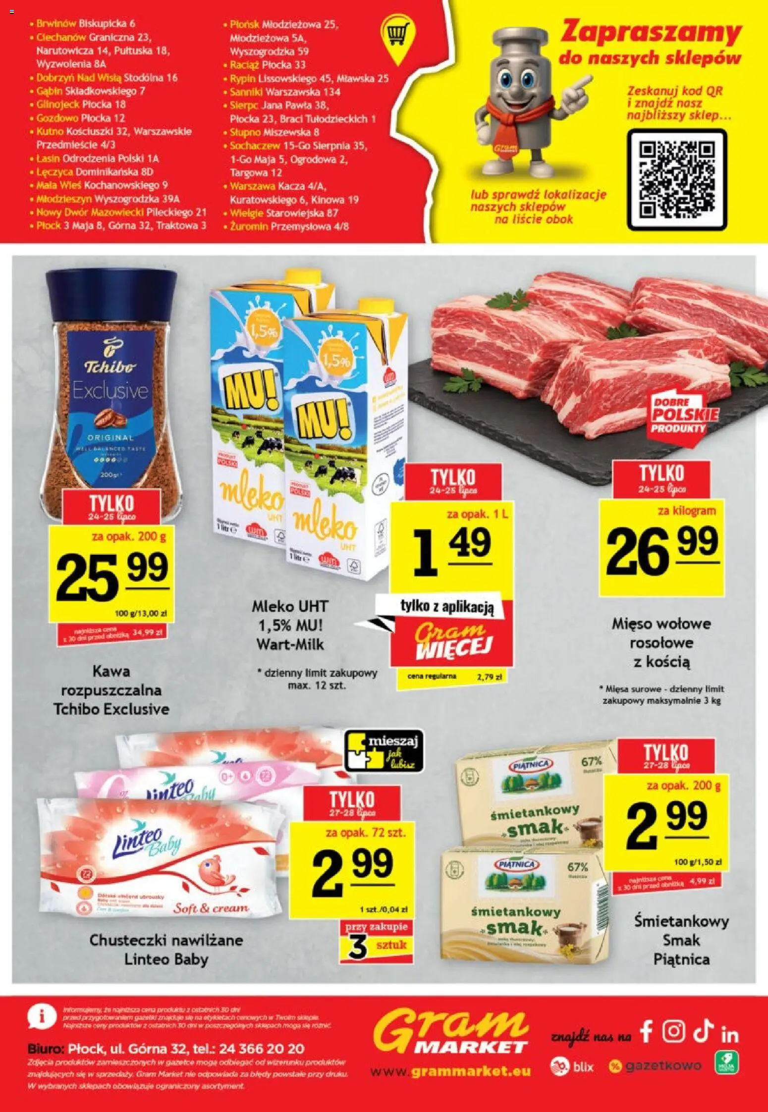 Gram Market gazetka od 22.07.2026 | Strona: 16 | Produkty: Mięso, Tchibo exclusive, Mleko, Kawa