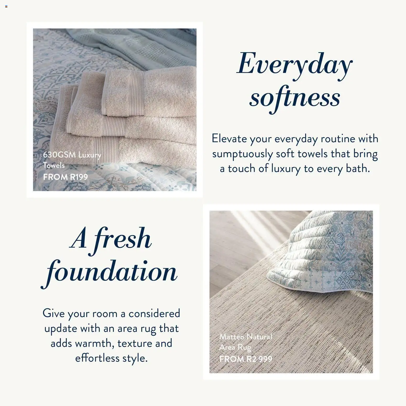 New Volpes catalogue – valid from 31/08/2026 | Page: 4 | Products: Towels, Rug, Foundation