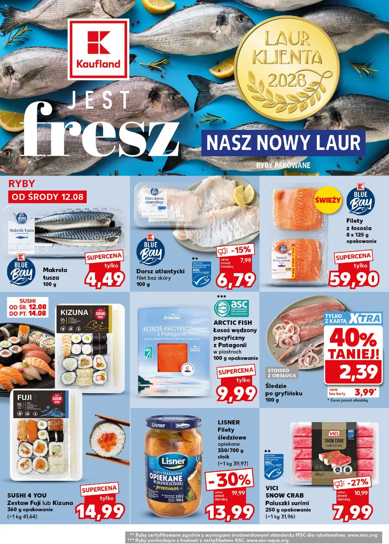 Kaufland Polsko leták - Mocny start od 17.08.2026 | Strana: 24 | Produkty: Ryby, Sushi, Surimi, Karty