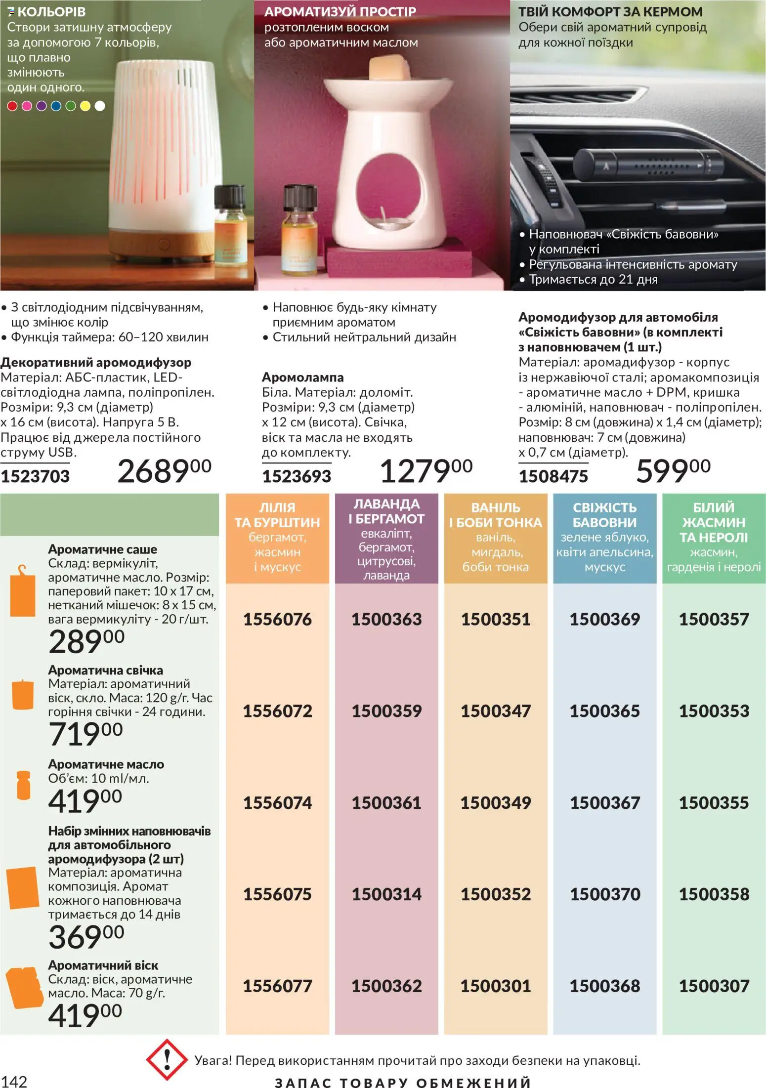 AVON Kаталог - дійснийкції з 31.08.2026 | Сторінка: 142 | Товари: Аромат, Корпус, Кришка, Масло