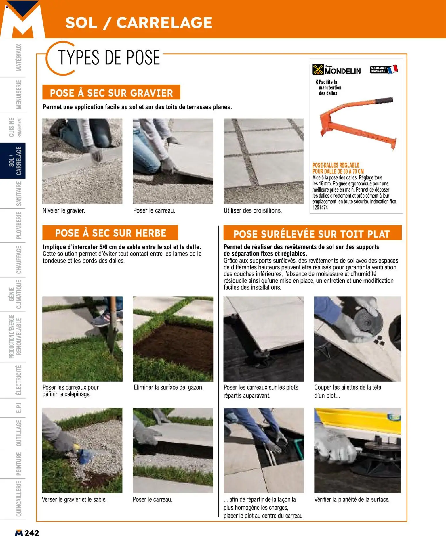 {H1} | Page: 242 | Produits: Couches, Tondeuse, Gravier, Prise