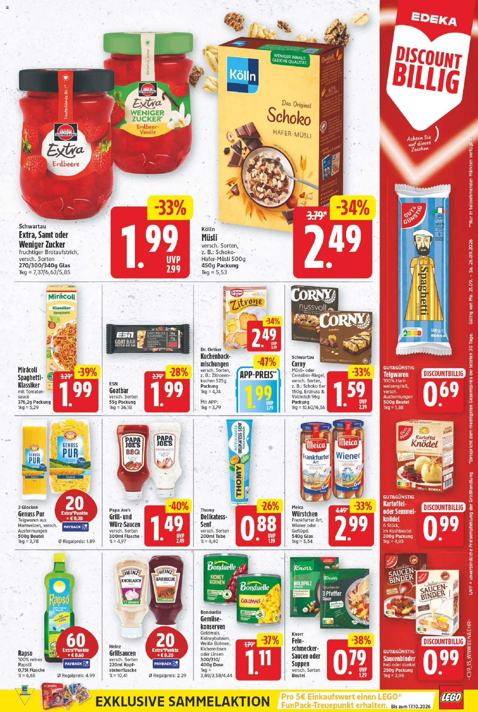 E center Prospekt – gültig ab 21.09.2026 | Seite: 15 | Produkte: Rapsöl, Tomaten, Knorr, Knoblauch