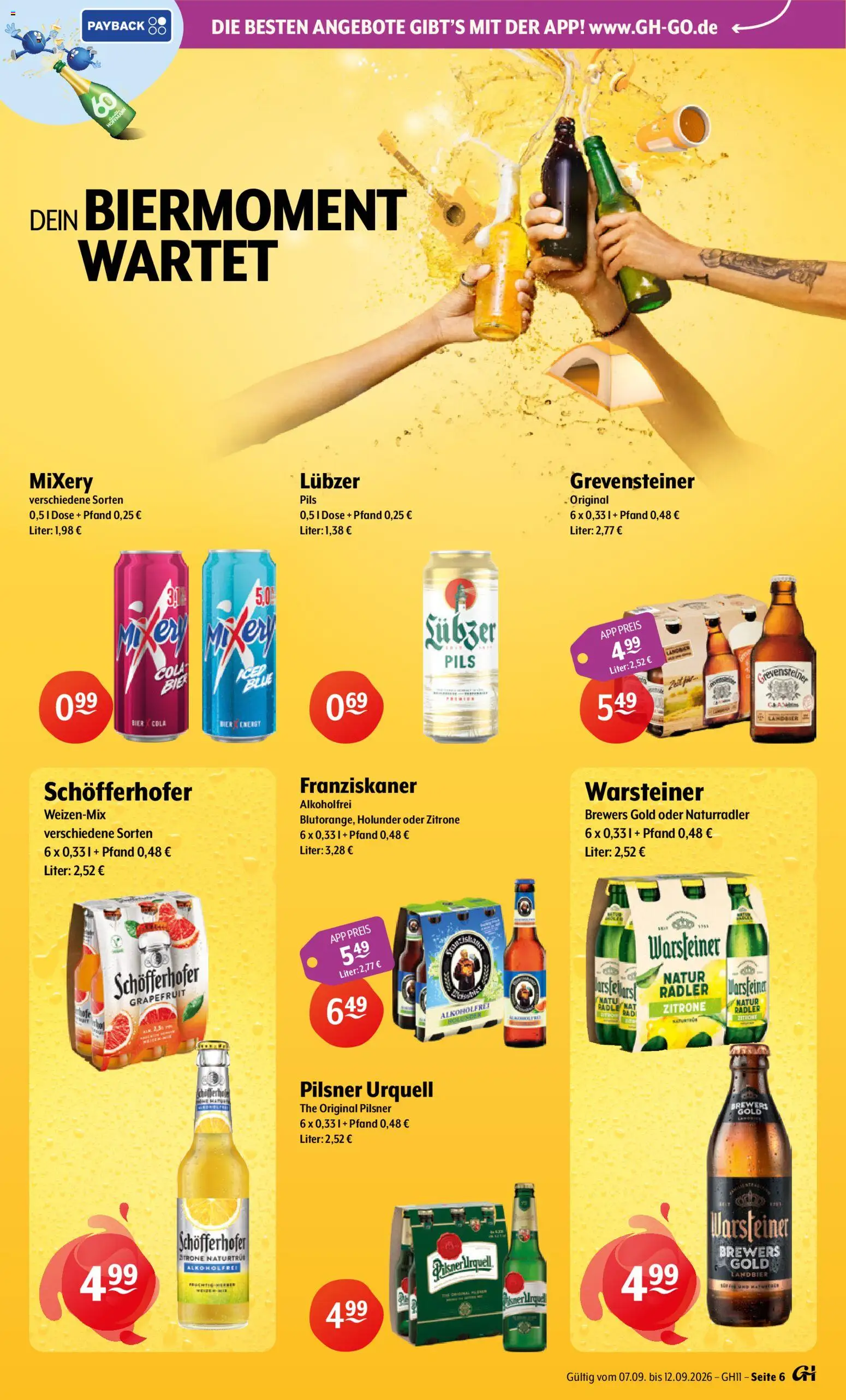 Getränke Hoffmann Prospekt – gültig ab 07.09.2026 | Seite: 6 | Produkte: Franziskaner, Cola, Pilsner urquell, Mixery