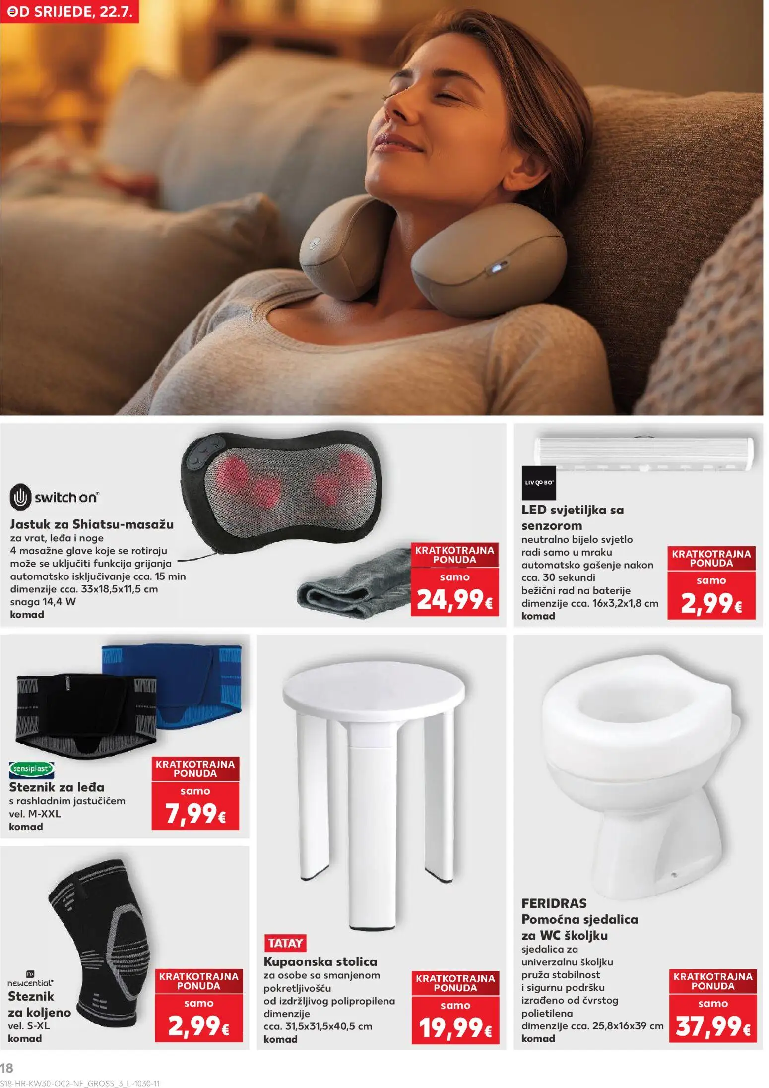 Kaufland katalog | vrijedi od 22.07.2026 | Stranica: 18 | Proizvodi: Jastuk, Stolica, Svjetiljka, Baterije