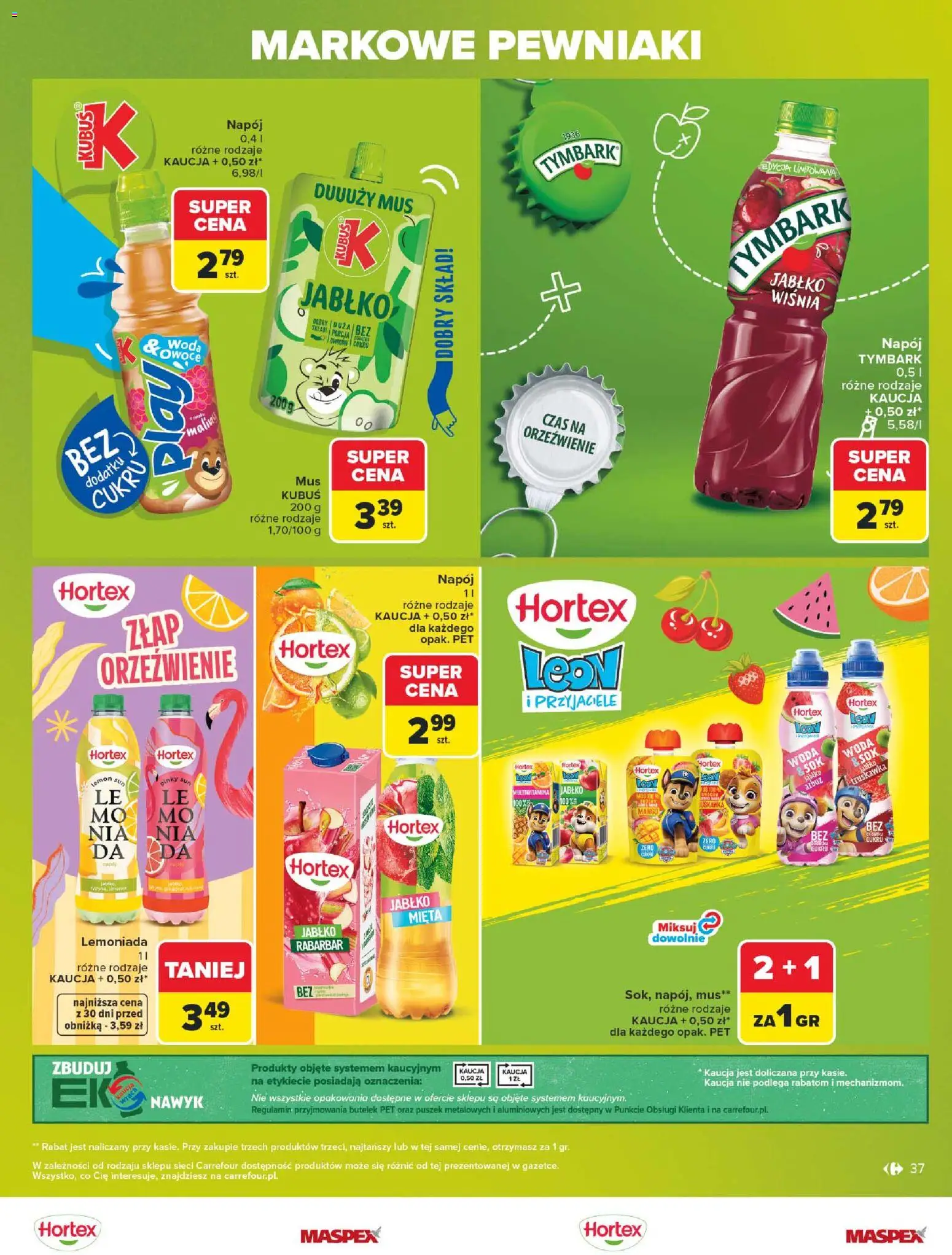 Carrefour gazetka - Markowe pewniaki od 20.07.2026 | Strona: 37 | Produkty: Mango, Mięta, Sok, Woda