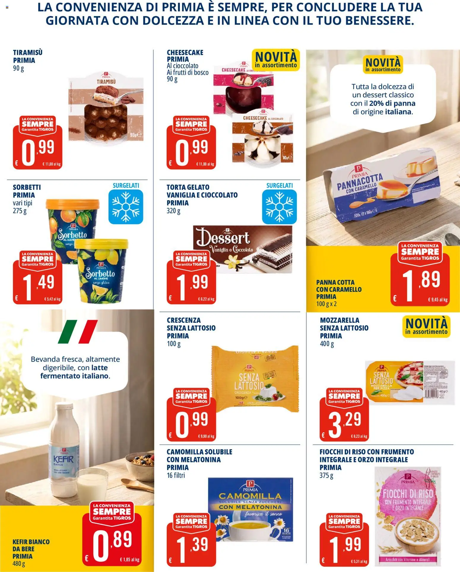 Volantino Tigros del 02/09/2026 | Pagina: 4 | Prodotti: Gelato, Sorbetto, Crescenza, Cheesecake