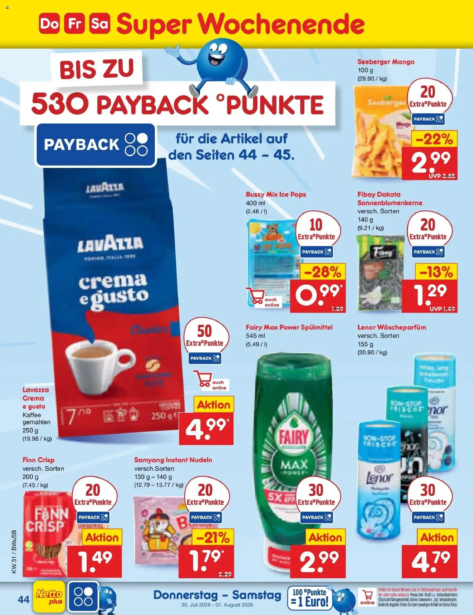 Netto Marken-Discount Prospekt Bielefeld – gültig ab 27.07.2026 | Seite: 63 | Produkte: Lavazza, Kaffee, Mango, Nudeln