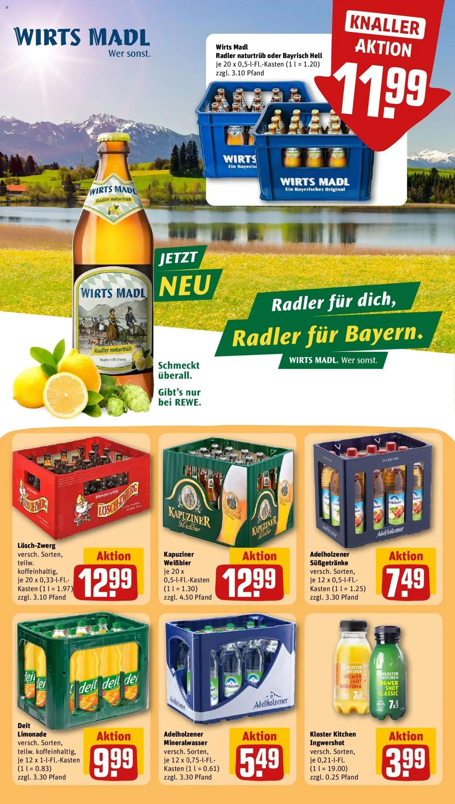 REWE Prospekt ab 04.05.2026 zum Blättern » Angebote | Seite: 24 | Produkte: Weißbier, Limonade, Mineralwasser, Zitrone