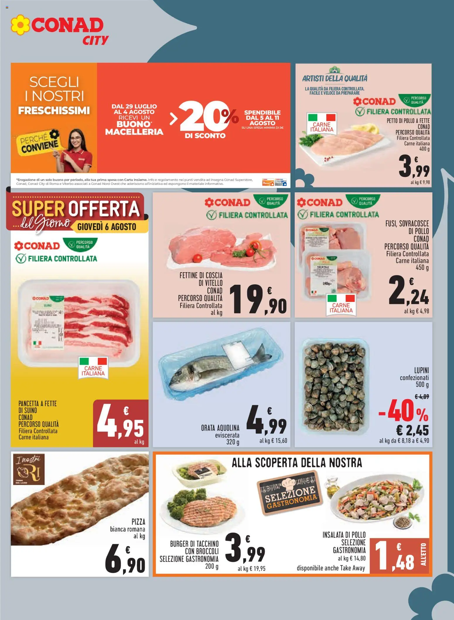Volantino Conad del 29/07/2026 | Pagina: 5 | Prodotti: Lupini, Petto di Pollo, Insalata, Broccoli