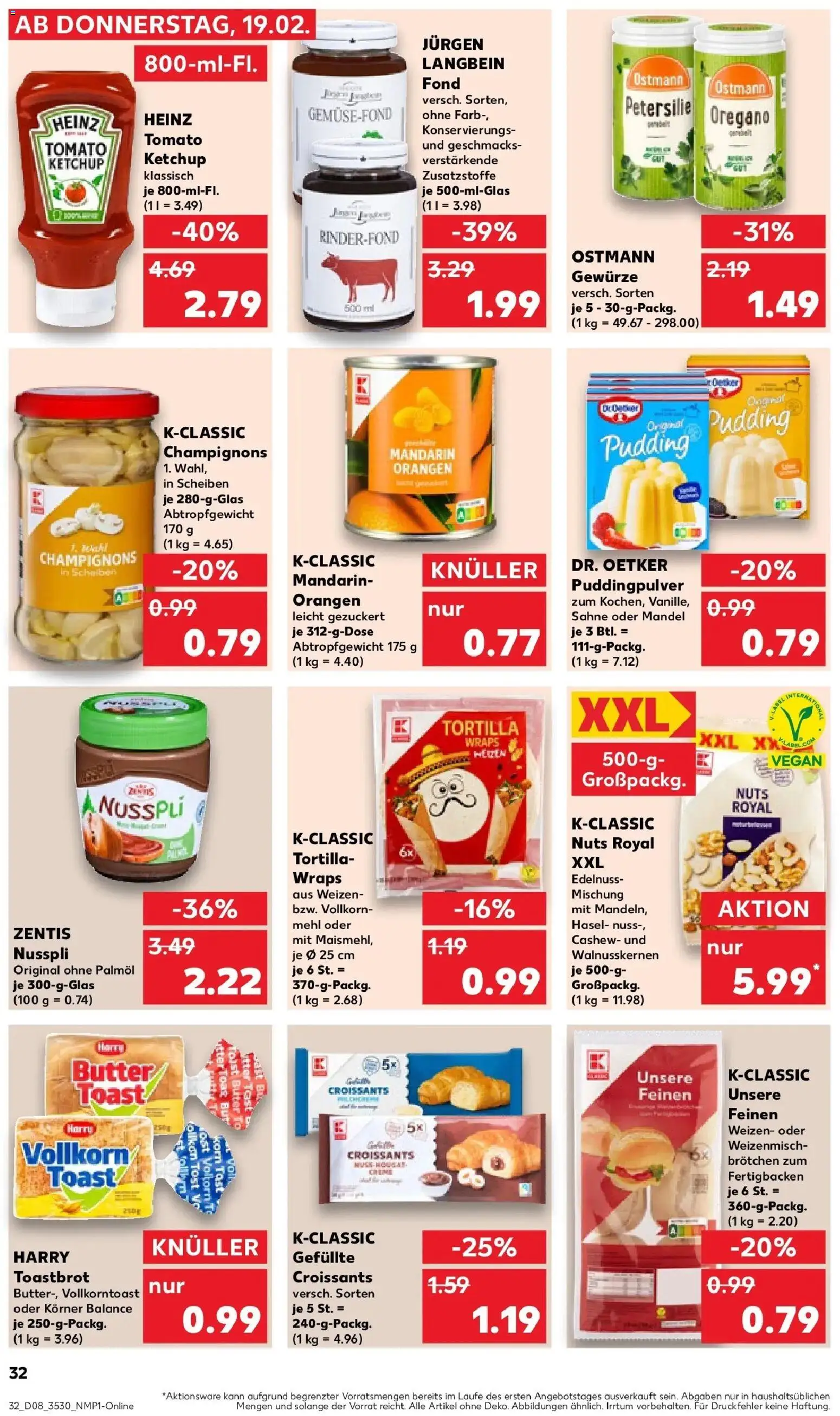Kaufland prospekt Aue-Bad Schlema	 – gültig ab 19.02.2026 | Seite: 40 | Produkte: Mehl, Toast, Ketchup, Sahne