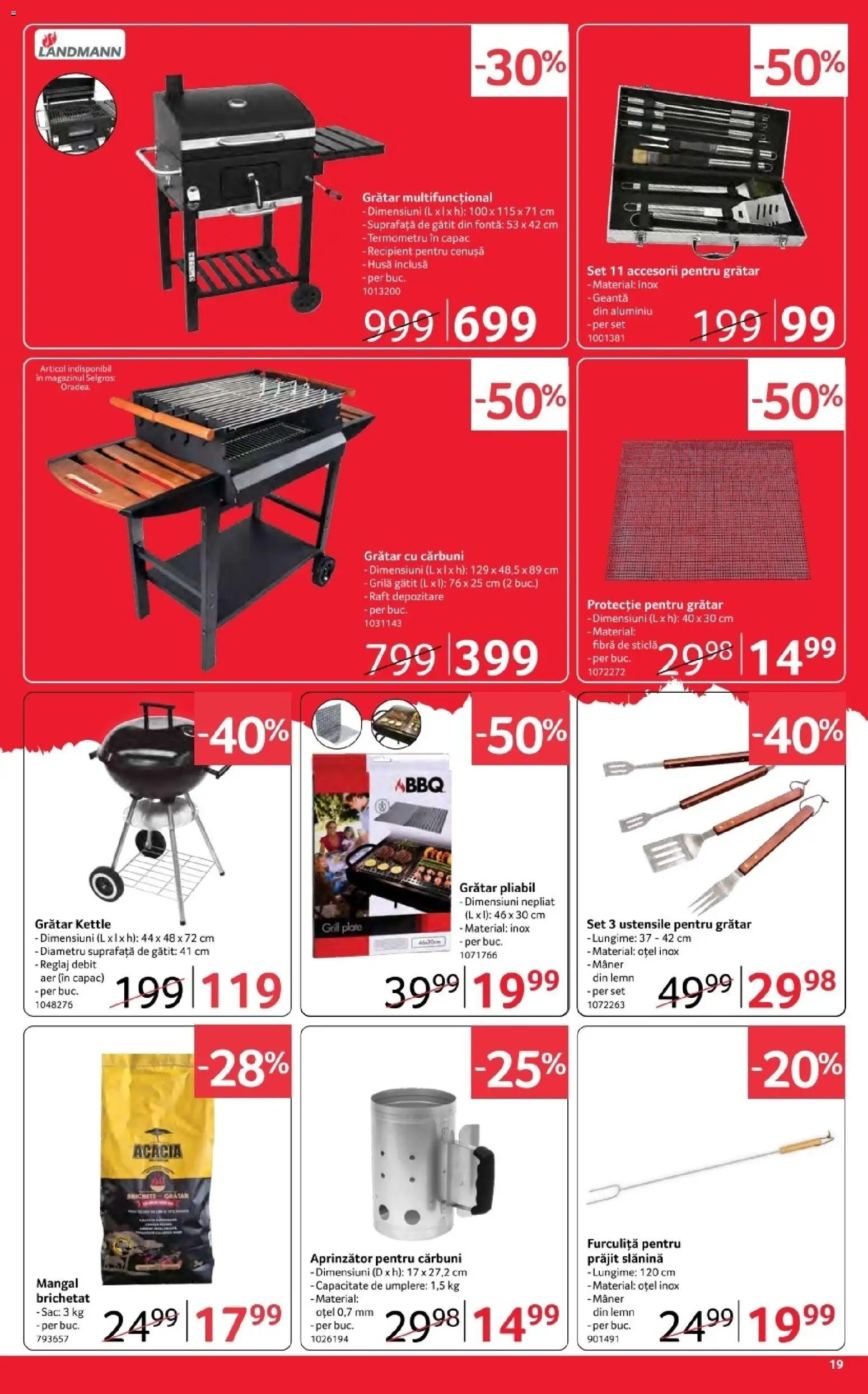 Noul catalog Selgros – valabil de la 03.04.2026 | Pagină: 19 | Produse: Geantă, Raft depozitare, Grătar, Mâner