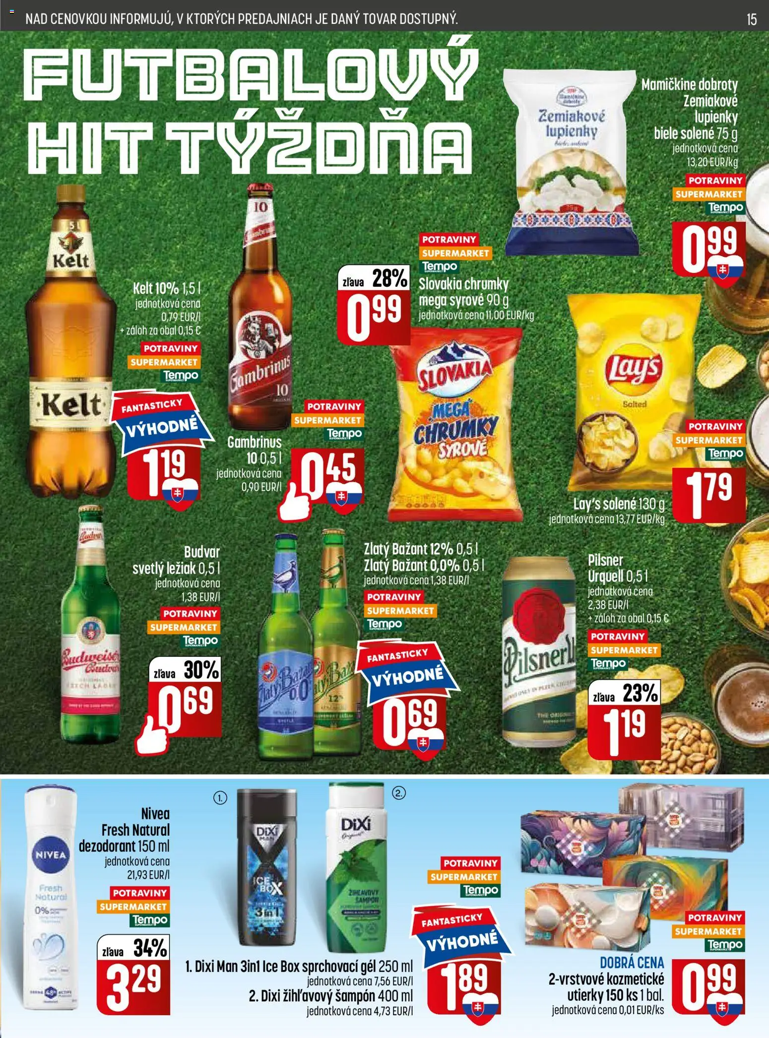 Nové COOP Jednota akcie – leták je platný od 18.06.2026 | Strana: 15 | Produkty: Nivea, Kelt, Šampón, Dezodorant
