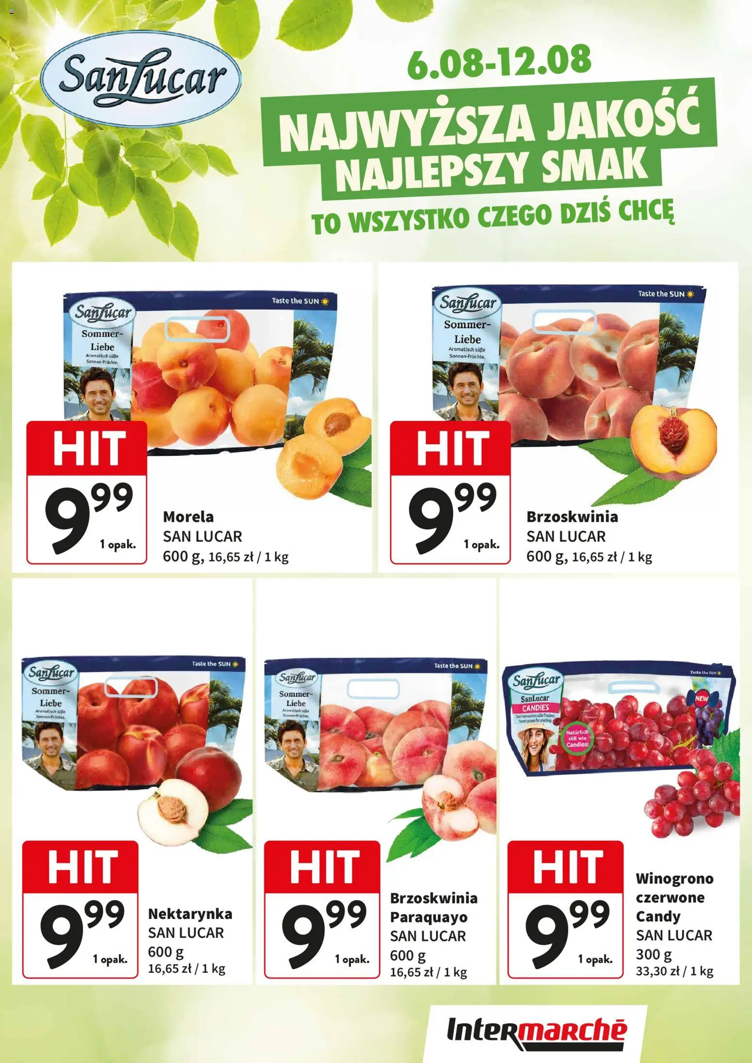 Intermarche gazetka - Świeży Hit od 06.08.2026 | Strona: 1 | Produkty: Brzoskwinia, Nektarynka, Winogrono
