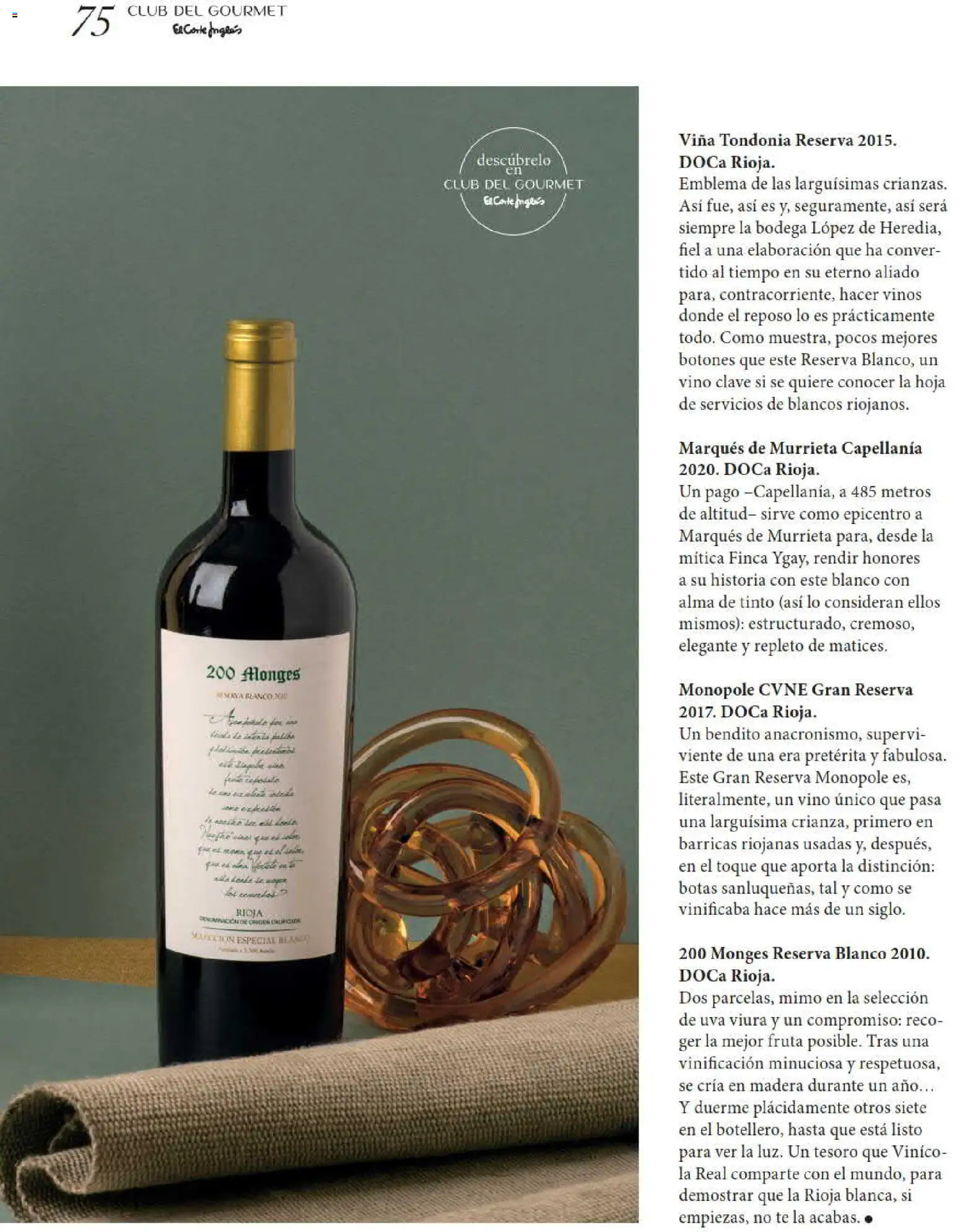 El Corte Inglés Gourmet Magazine │ válido desde el 01/10/2026 | Página: 75 | Productos: Fruta, Botas, Vino, Té
