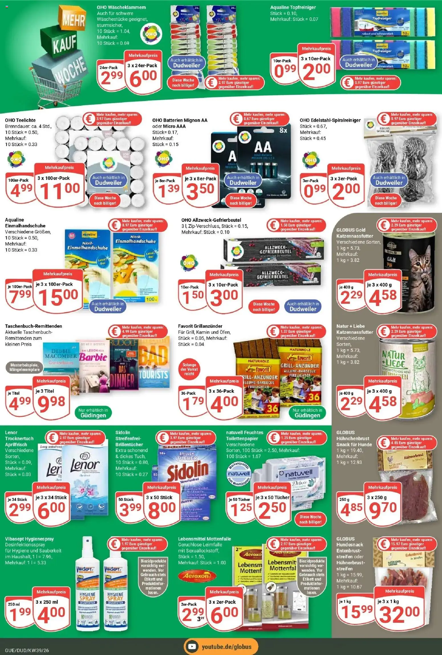 Globus Prospekt Saarbrücken-Dudweiler (ab 21.09.2026) » Angebote online | Seite: 24 | Produkte: Lenor, Kamin, Batterien, Toilettenpapier
