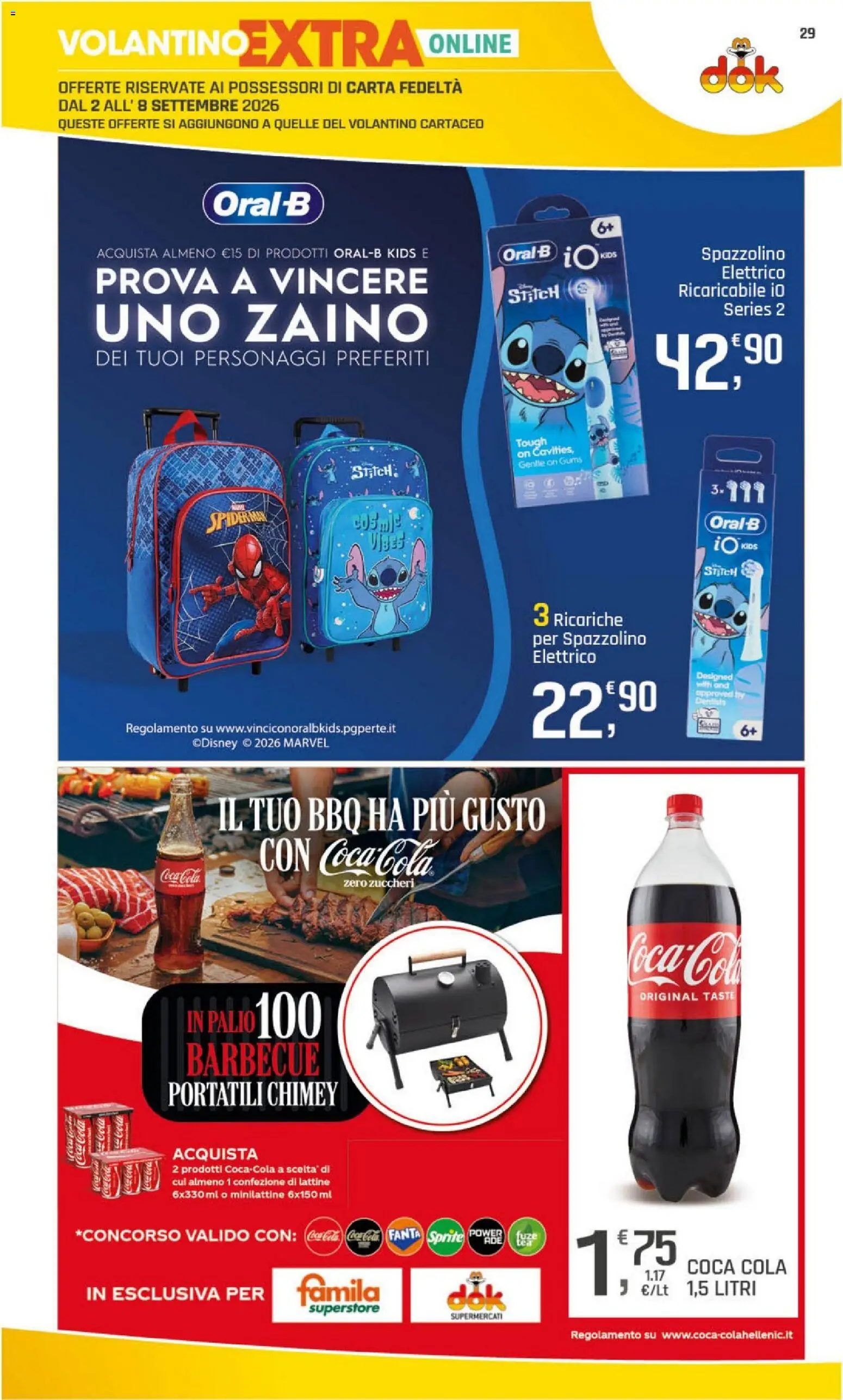Volantino DOK del 02/09/2026 | Pagina: 29 | Prodotti: Barbecue, Zaino, Fanta, Coca Cola Zero