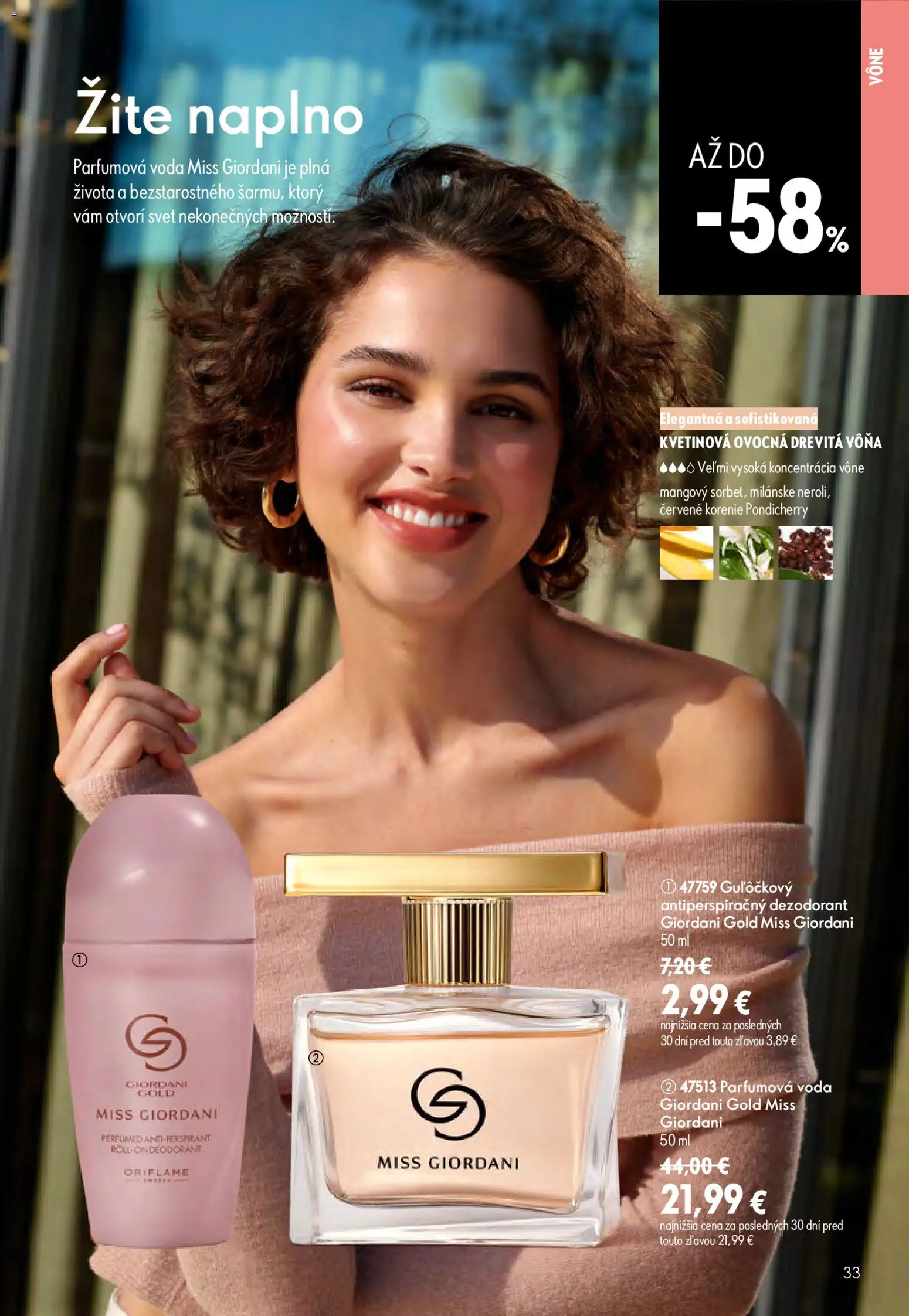 Nové Oriflame akcie – leták je platný od 17.06.2026 | Strana: 33 | Produkty: Dezodorant, Antiperspirant, Korenie, Voda