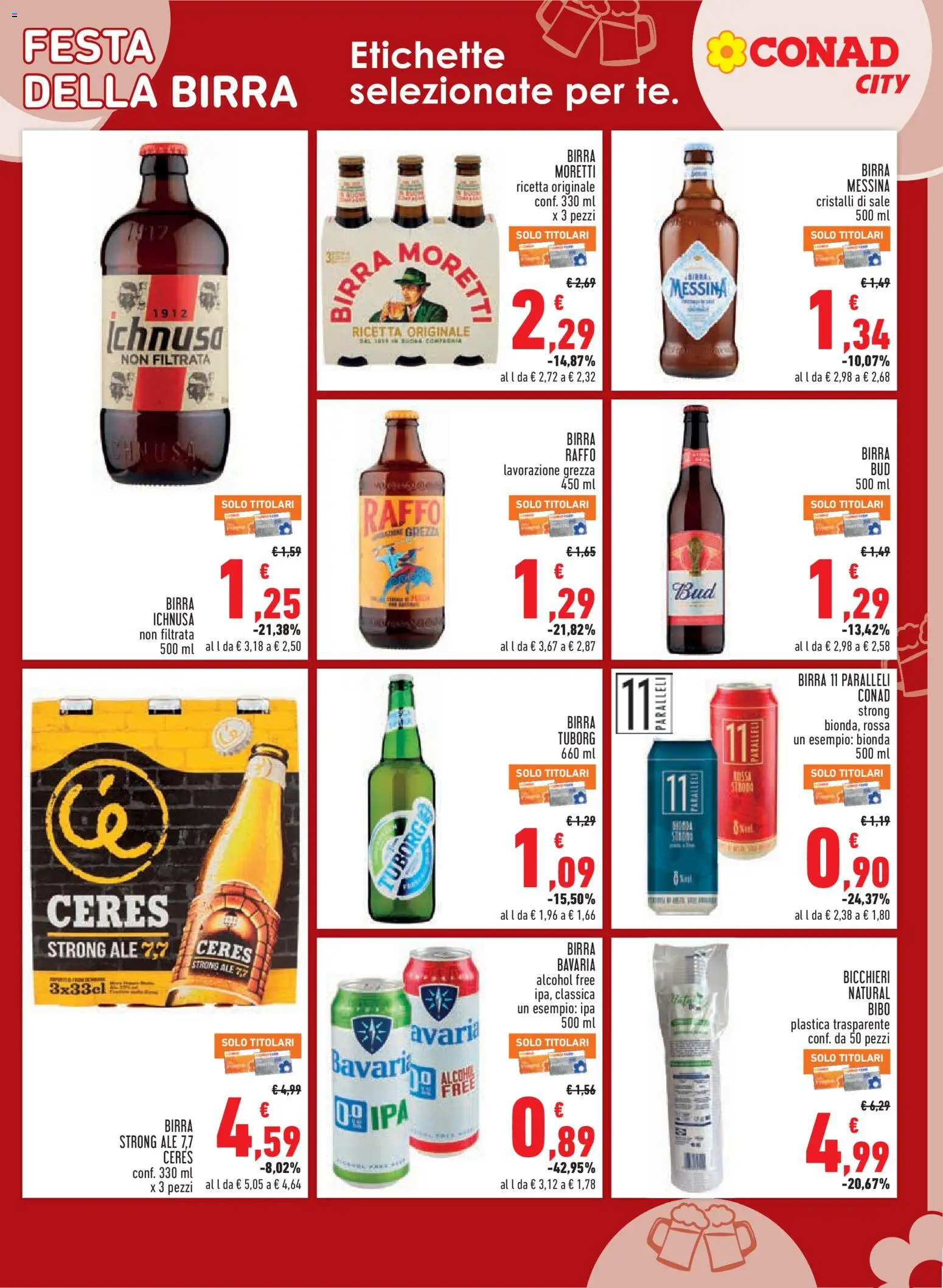 Volantino Conad del 13/08/2026 | Pagina: 7 | Prodotti: Birra Tuborg, Birra, Birra Moretti, Ceres