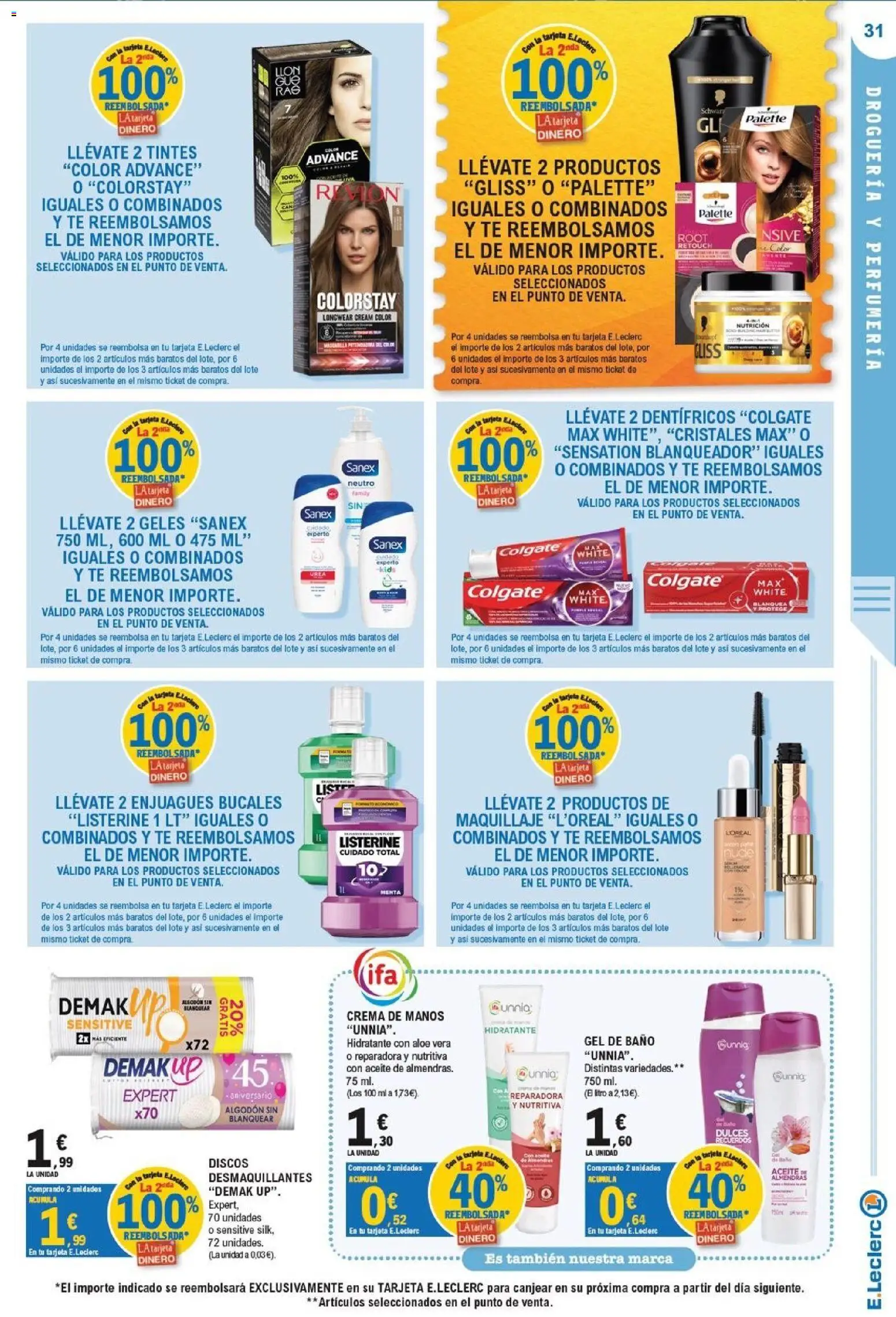 E.Leclerc - Ciudad Real │ válido desde el 23/09/2026 | Página: 31 | Productos: Maquillaje, Gel de baño, Crema, Té
