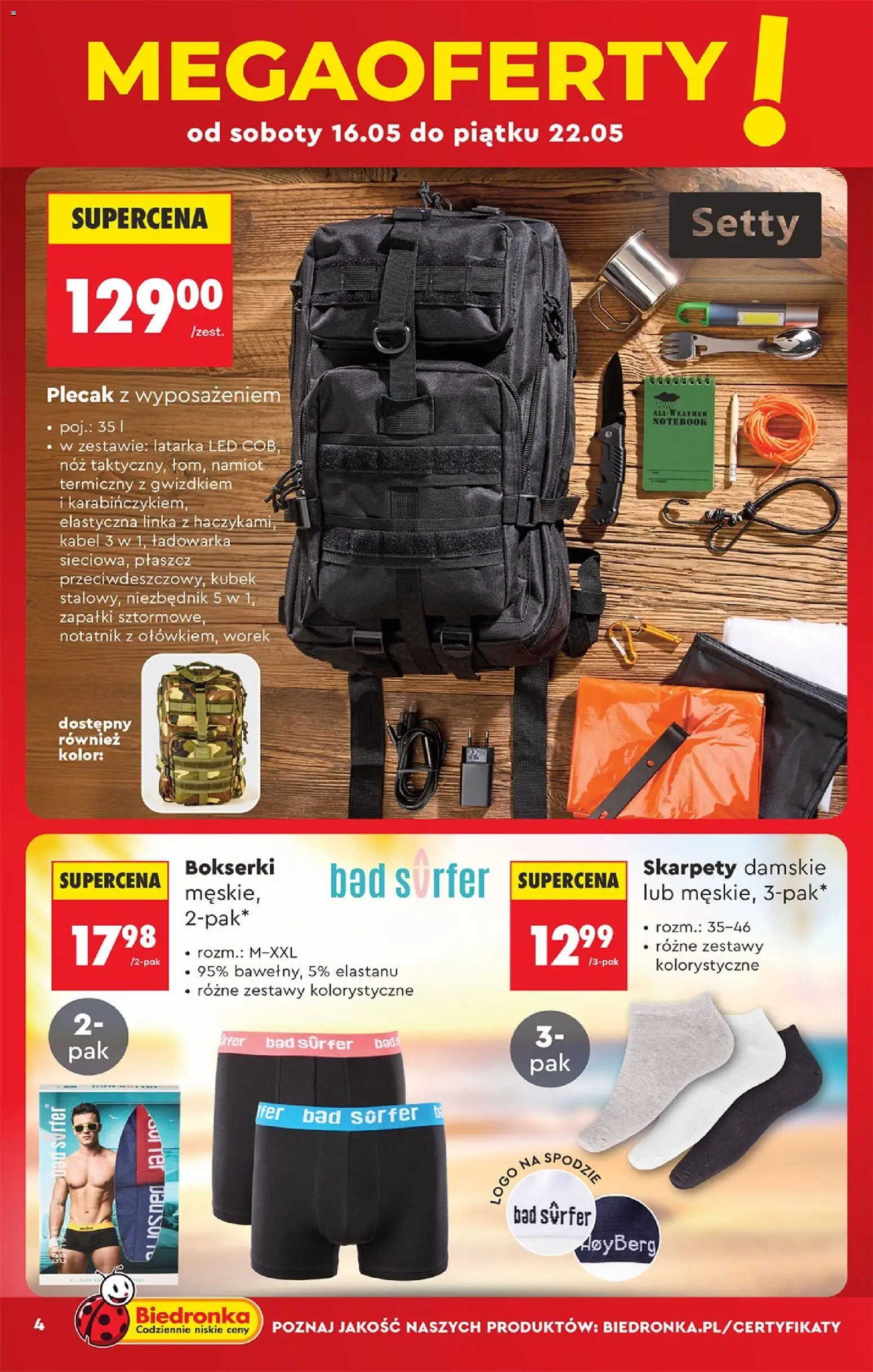 Biedronka Polsko leták - Hity i inspiracje od 16.05.2026 | Strana: 4 | Produkty: Notebook, Kabel, LED