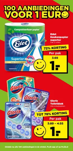 Edet Keukenpapier superior, Composteerbaar papier, Pak 2 rollen - Voorbeeld van een folder van Plus, geldig van 26-08-2026 | Pagina: 21 | Producten: Keukenpapier, Toilet