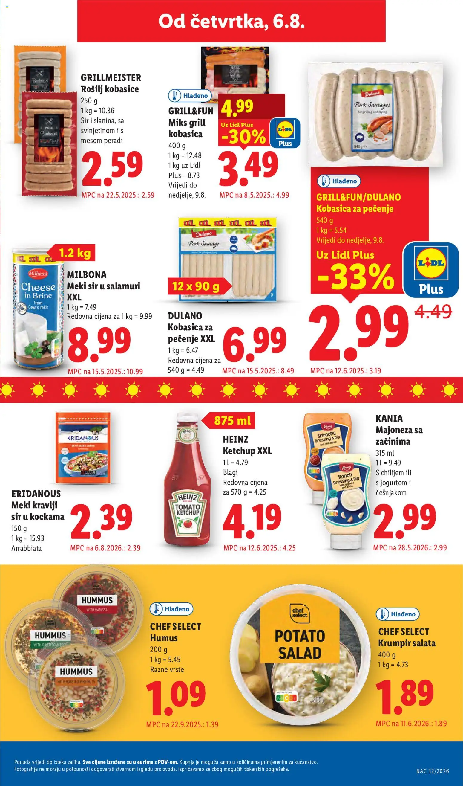 Lidl katalog | vrijedi od 03.08.2026 | Stranica: 59 | Proizvodi: Sir, Salata, Majoneza, Kobasica