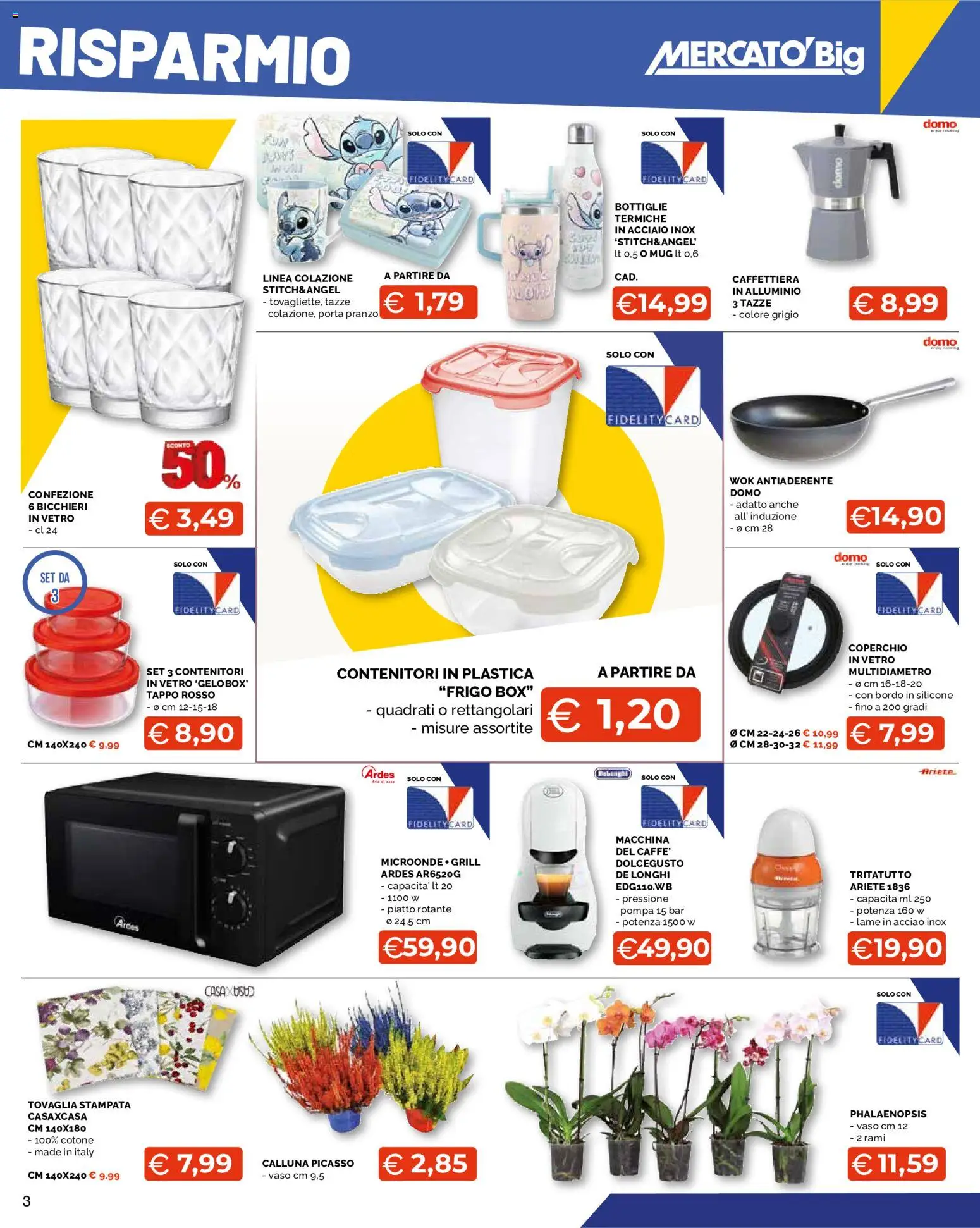 Volantino Mercatò del 03/09/2026 | Pagina: 3 | Prodotti: Coperchio, Piatto, Tovaglia, Vaso