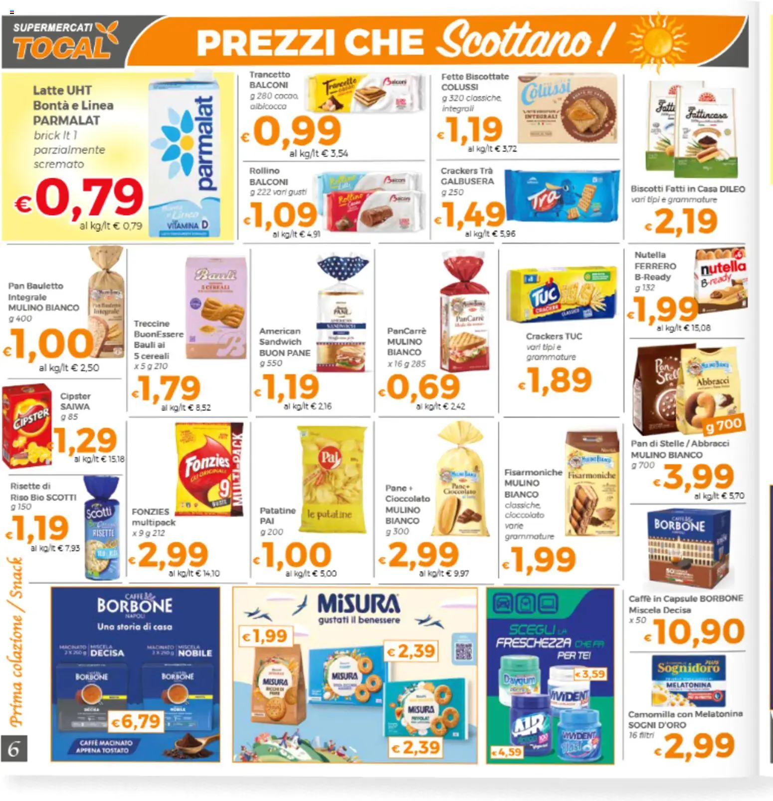 Volantino Tocal del 11/08/2026 | Pagina: 6 | Prodotti: Cereali, Patatine, Nutella, Caffè macinato
