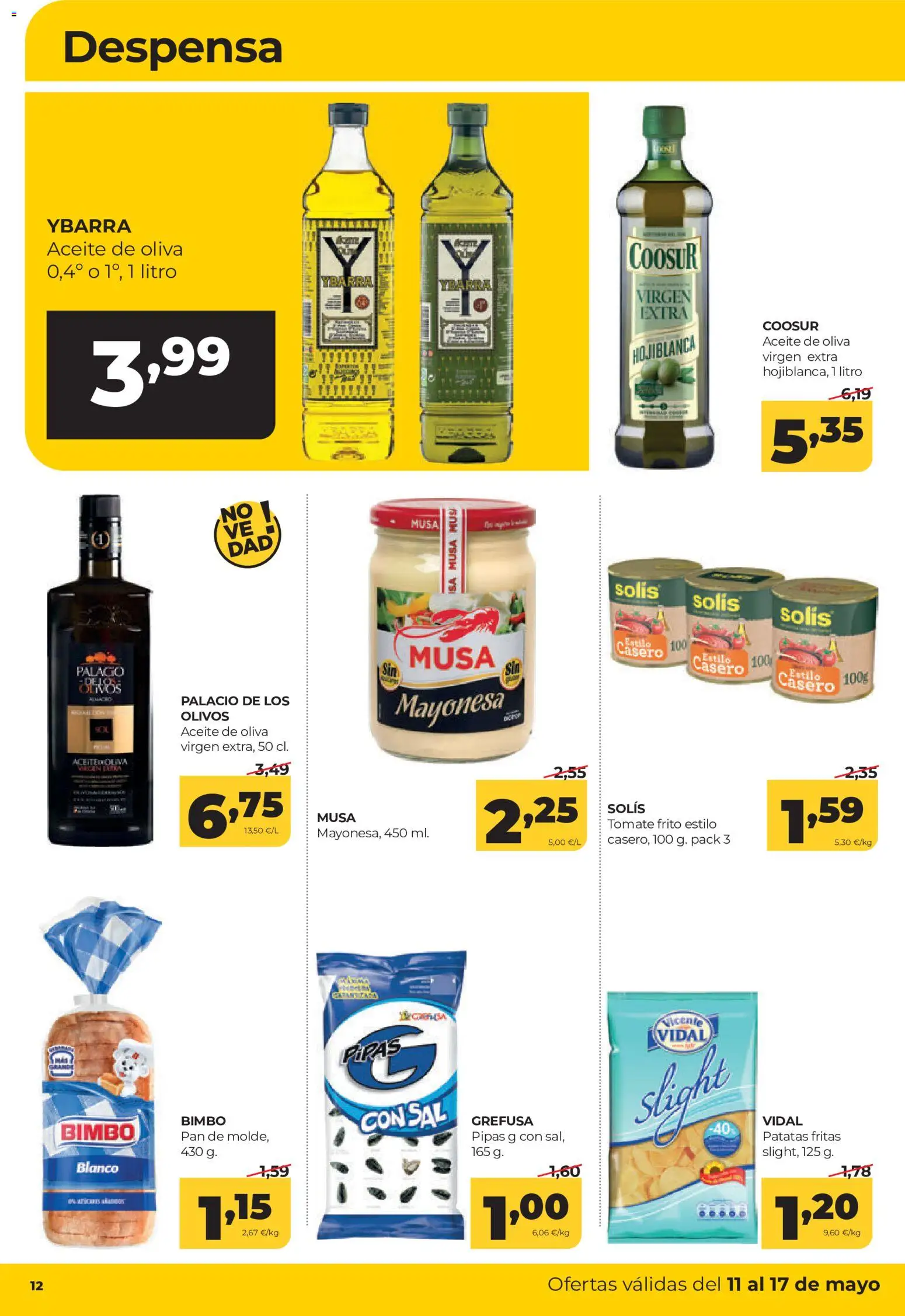 Alimerka folleto Castilla y León │ válido desde el 11.05.2026 | Página: 12 | Productos: Aceite, Aceite de oliva, Aceite de oliva virgen extra, Οθόνη προβολής