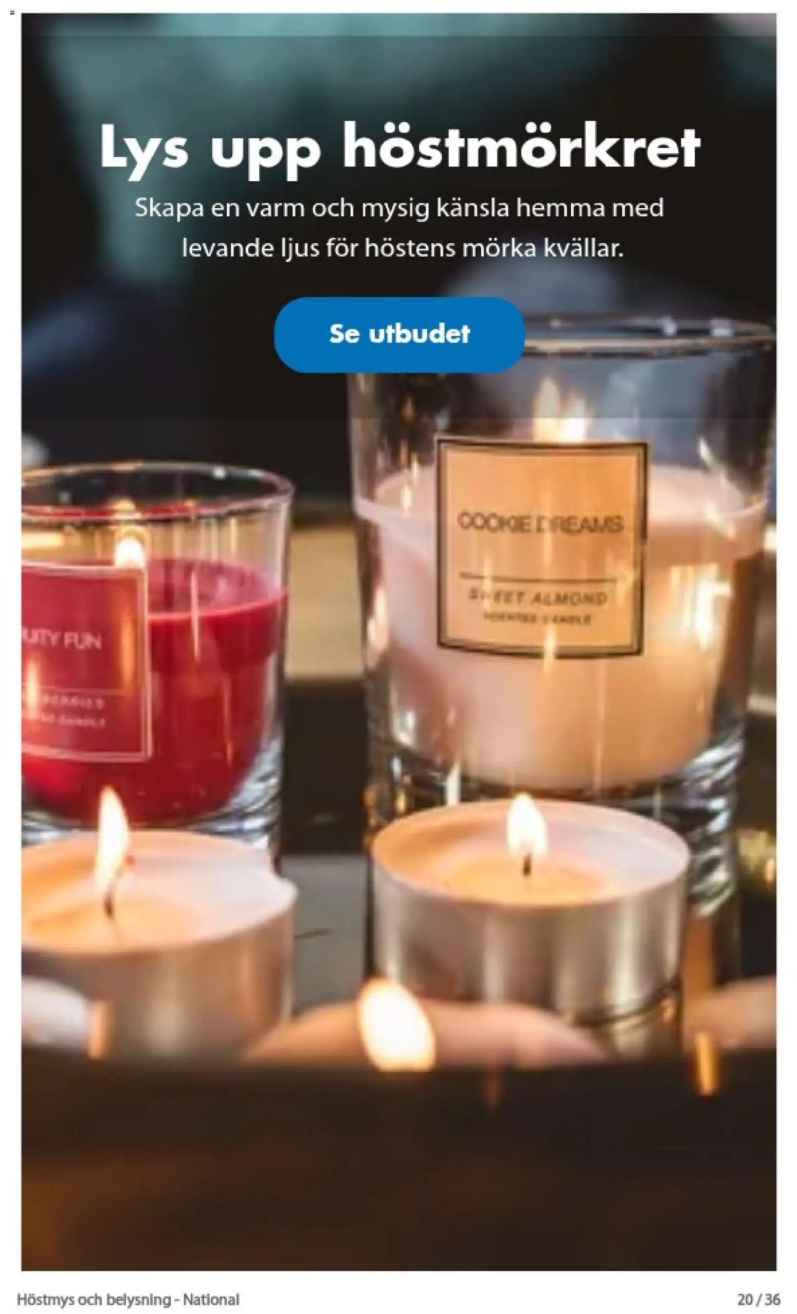 Biltema reklamblad aktuell från 01/09/2026 | Sida: 20 | Produkter: Belysning, Ljus