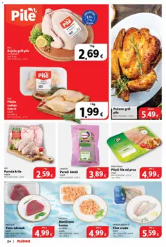 Pečeno grill pile, komad - Pregled kataloga iz trgovine Plodine, vrijedi od 01.07.2026 | Stranica: 24 | Proizvodi: Pileći file, Tuna, Kozice