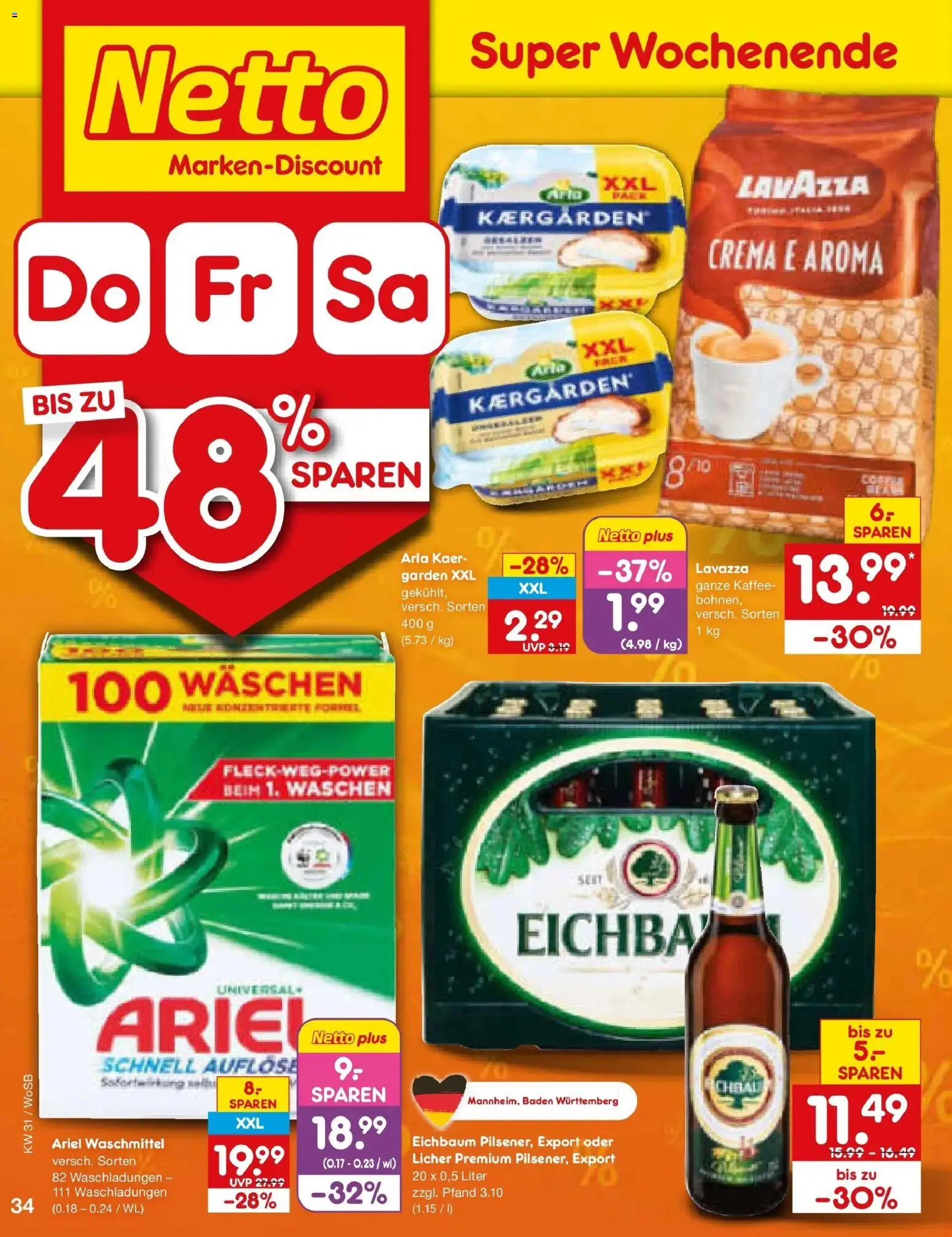 Netto Marken-Discount Prospekt Ludwigshafen-Edigheim – gültig ab 27.07.2026 | Seite: 51 | Produkte: Lavazza, Ariel, Kaffee, Waschmittel