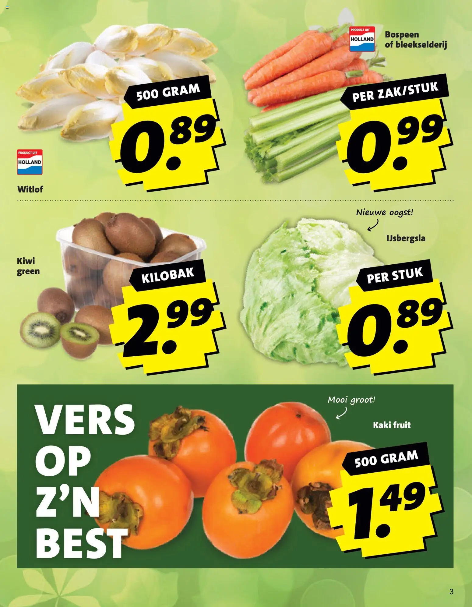 {H1} | Pagina: 3 | Producten: Kiwi, Kaki, Bleekselderij, Fruit