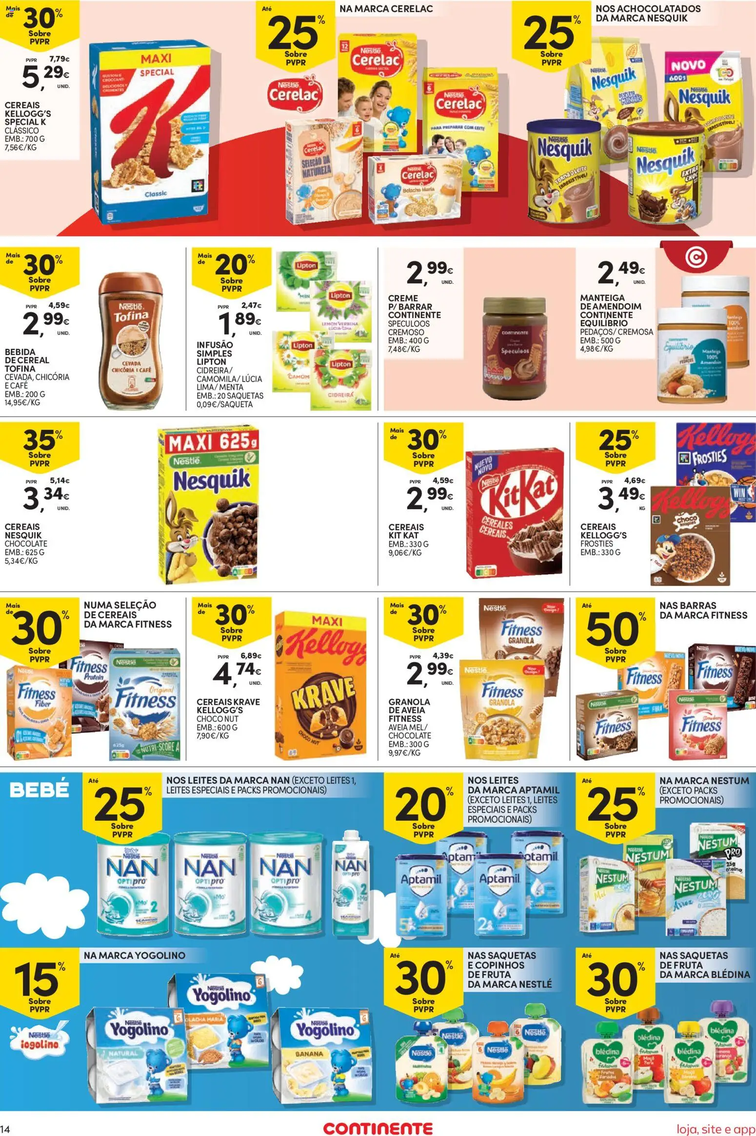 Continente Semanal Continente Bom Dia │ válido de 26.05.2026 | Página: 14 | Produtos: Granola, Leite, Café, Bebida