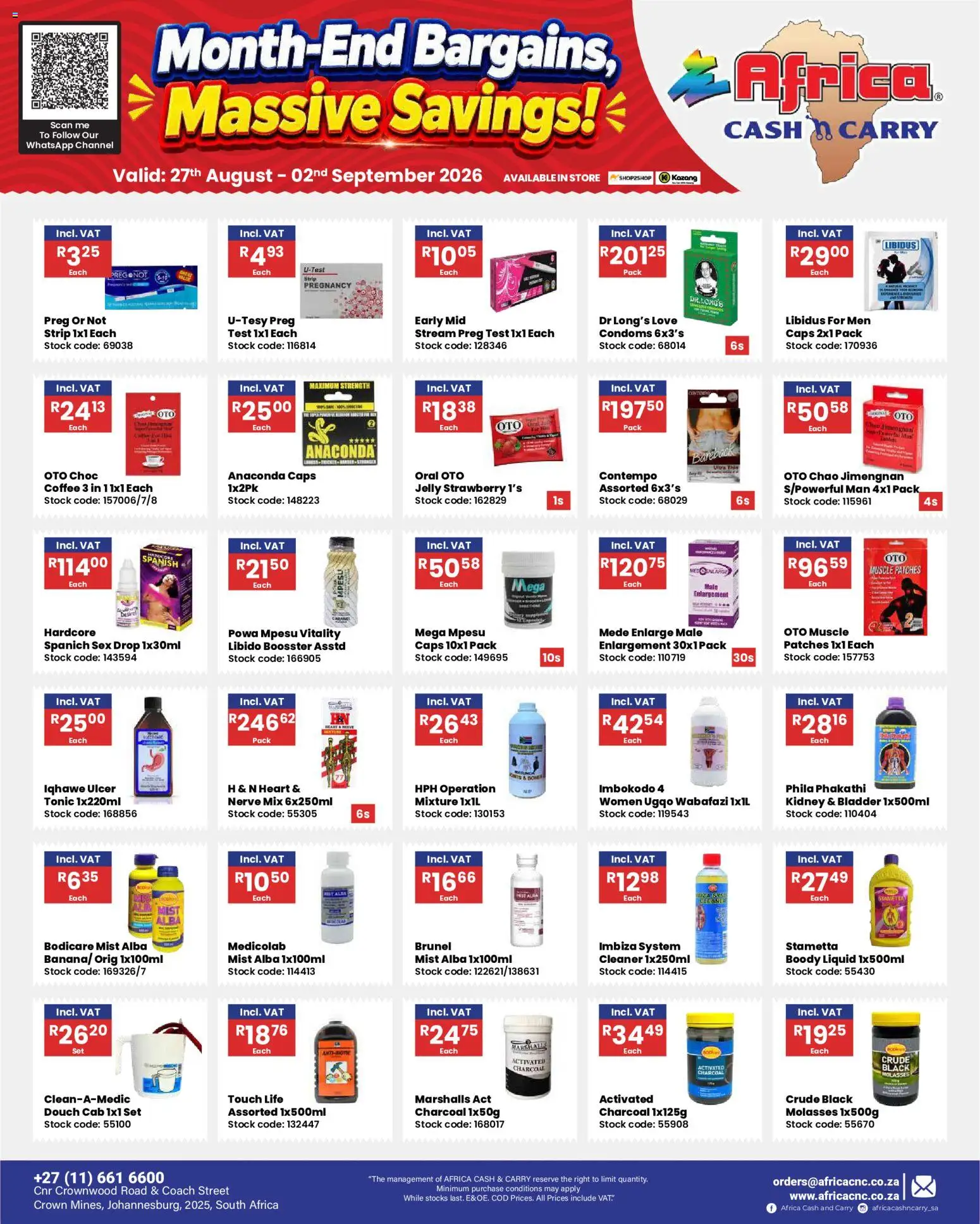 New Africa Cash & Carry catalogue – valid from 27/08/2026 | Page: 21 | Products: Tonic, Coffee, Stock, Caramel