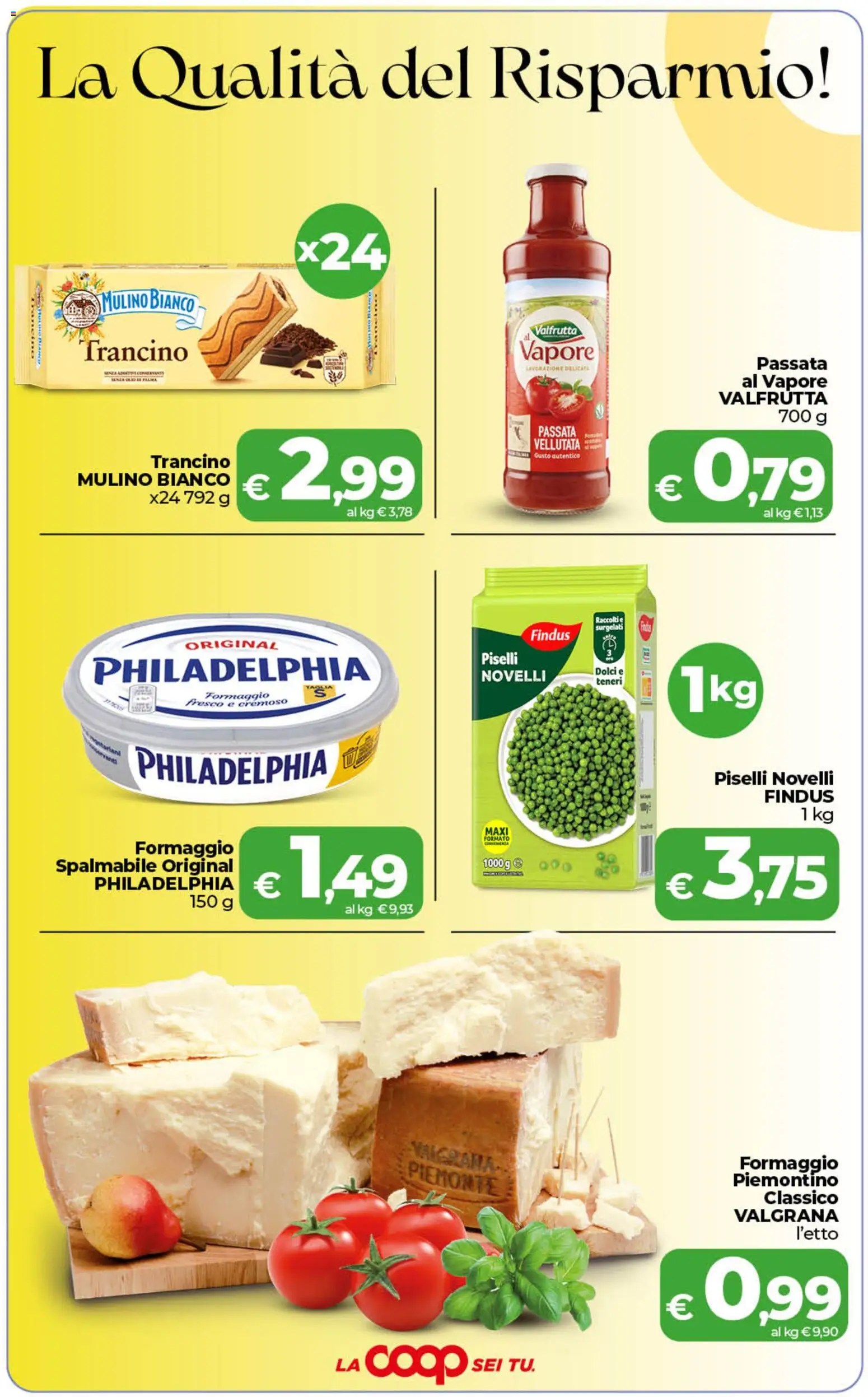 Volantino COOP del 01/09/2026 | Pagina: 3 | Prodotti: Formaggio, Piselli, Dolci, Formaggio fresco