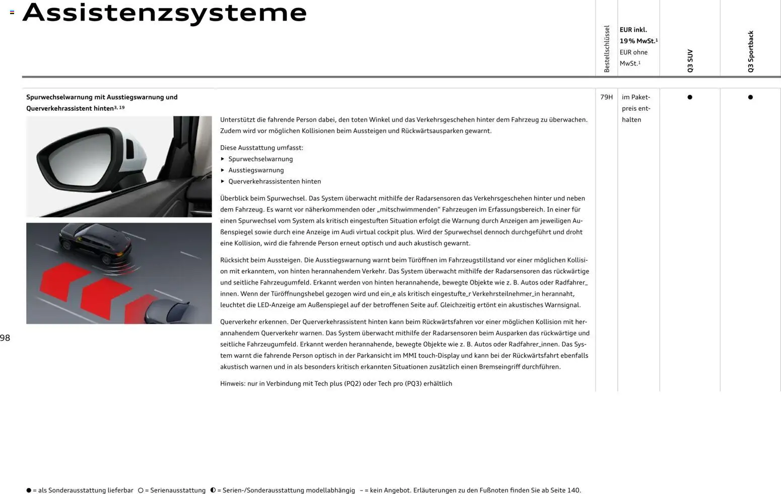 Audi Q3 – gültig ab 29.01.2026 | Seite: 98