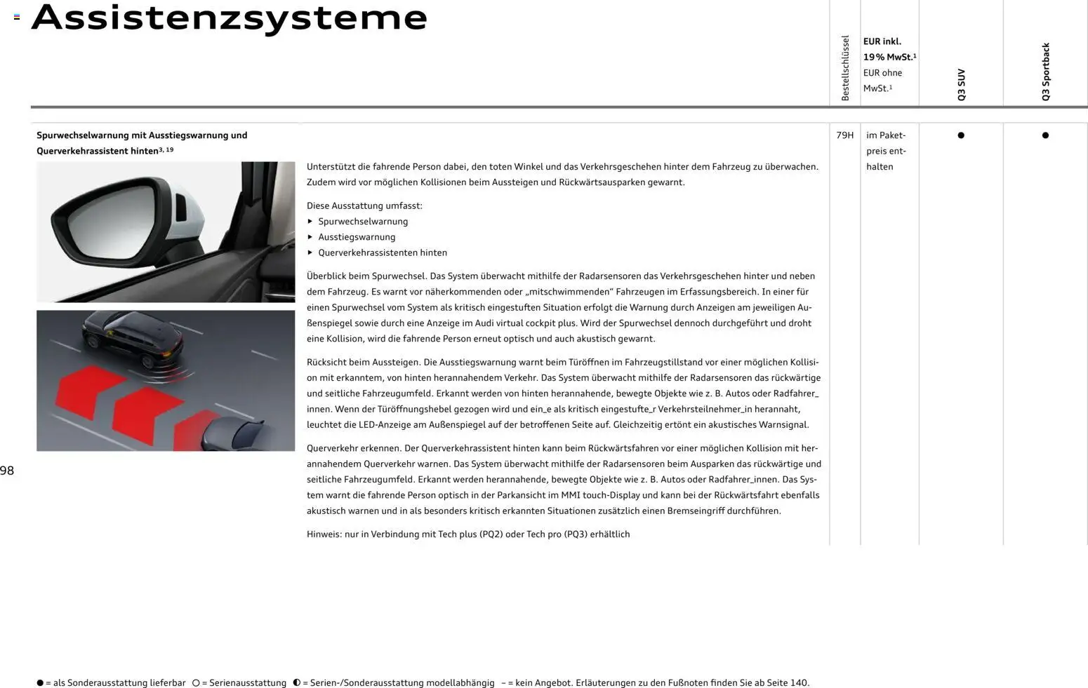 Audi Q3 – gültig ab 29.01.2026 | Seite: 98