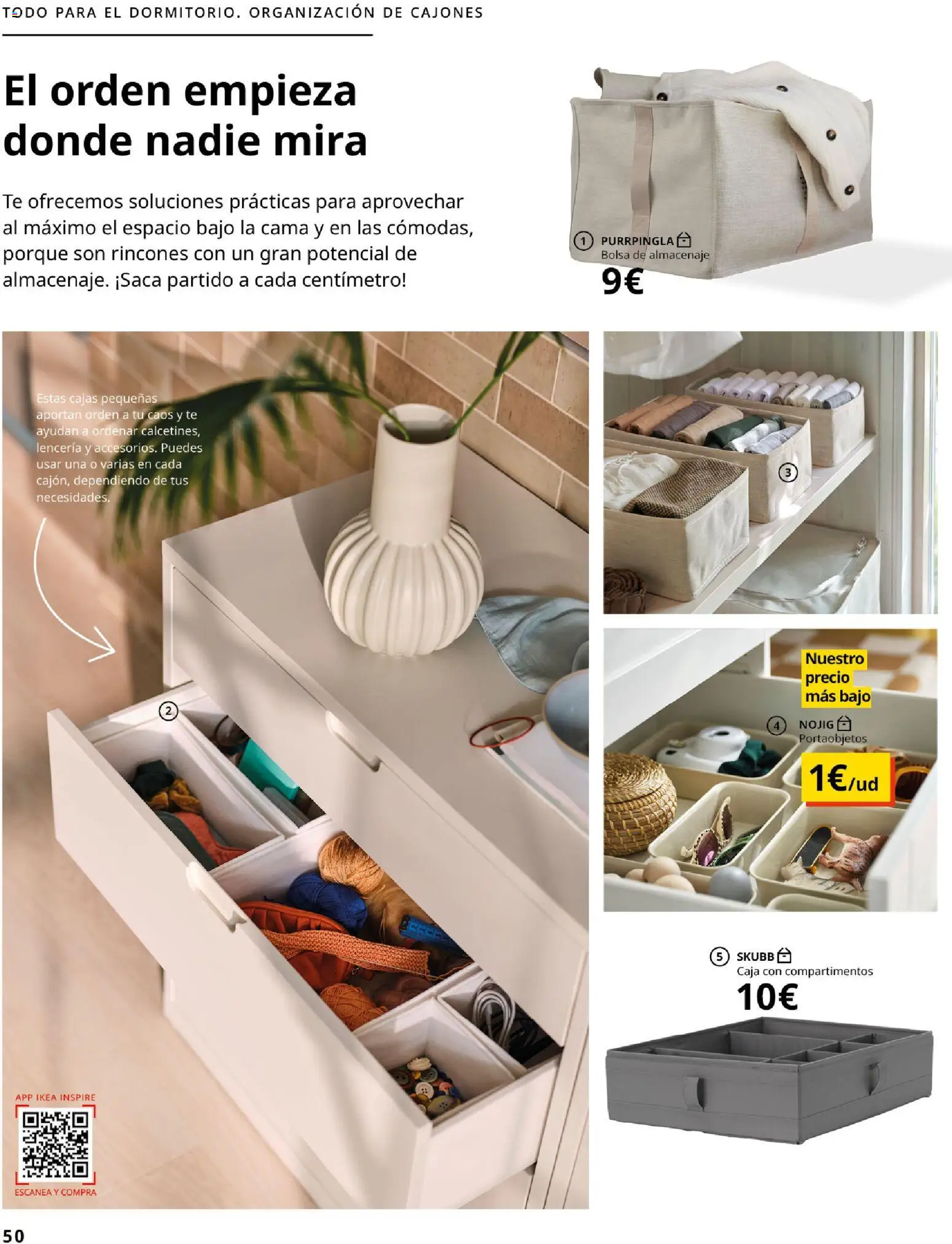 Catálogo IKEA Accesorios y decoración │ válido desde el 01/02/2026 | Página: 50 | Productos: Té, Bolsa, Cama, Caja