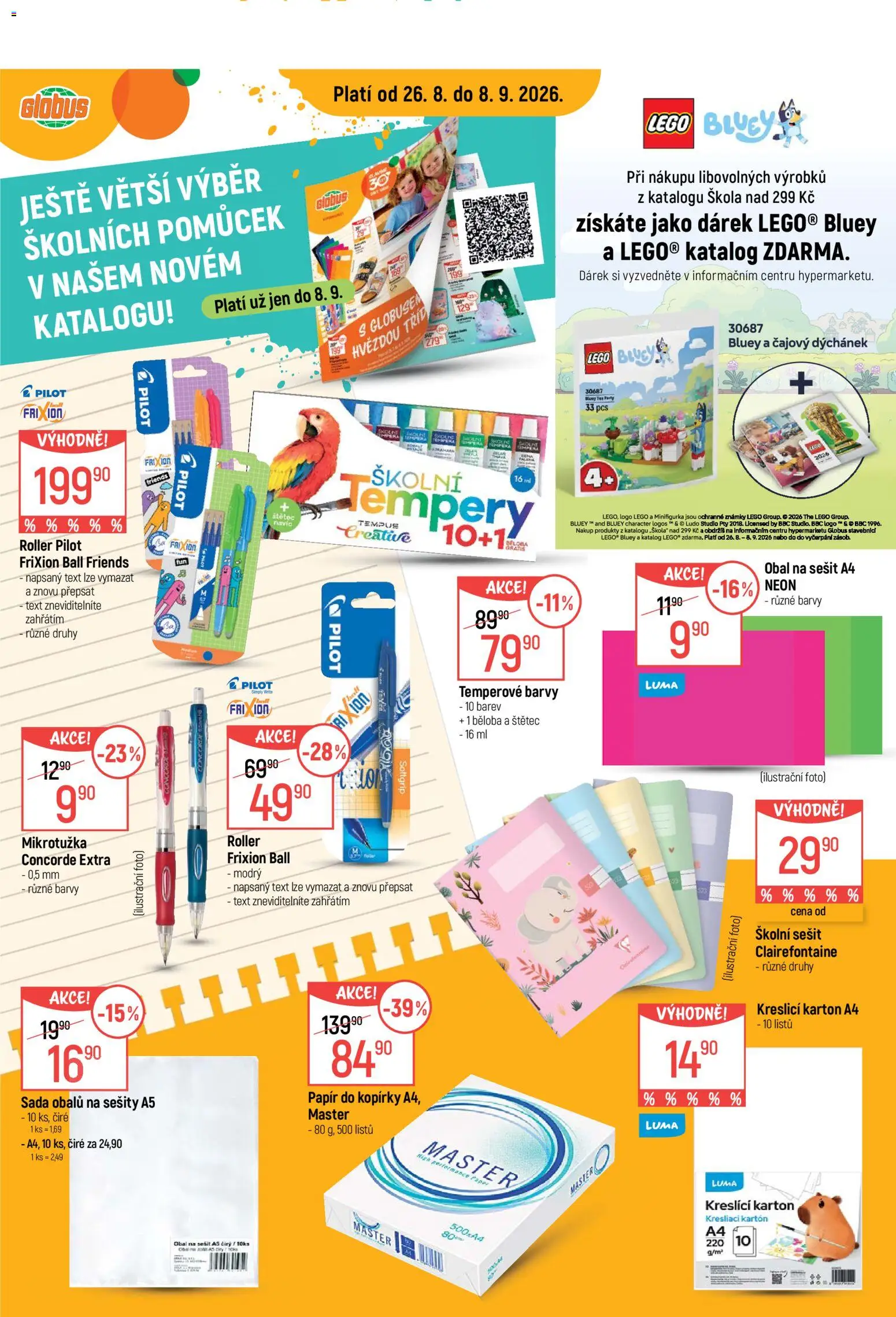 Globus leták od 26.08.2026 | Strana: 13 | Produkty: Tempery, Sešity, Barvy, Štětec