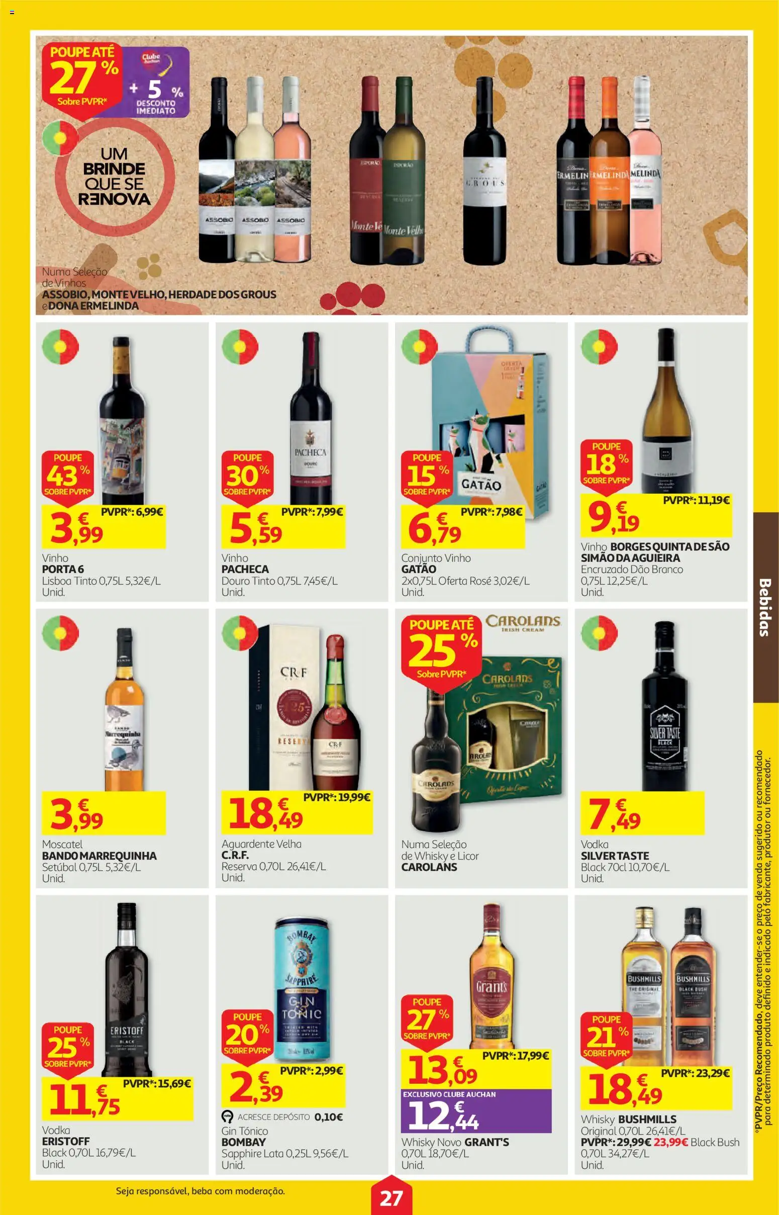 Auchan folheto │ válido de 22/10/2026 | Página: 27 | Produtos: Whisky, Bebidas, Licor, Gin