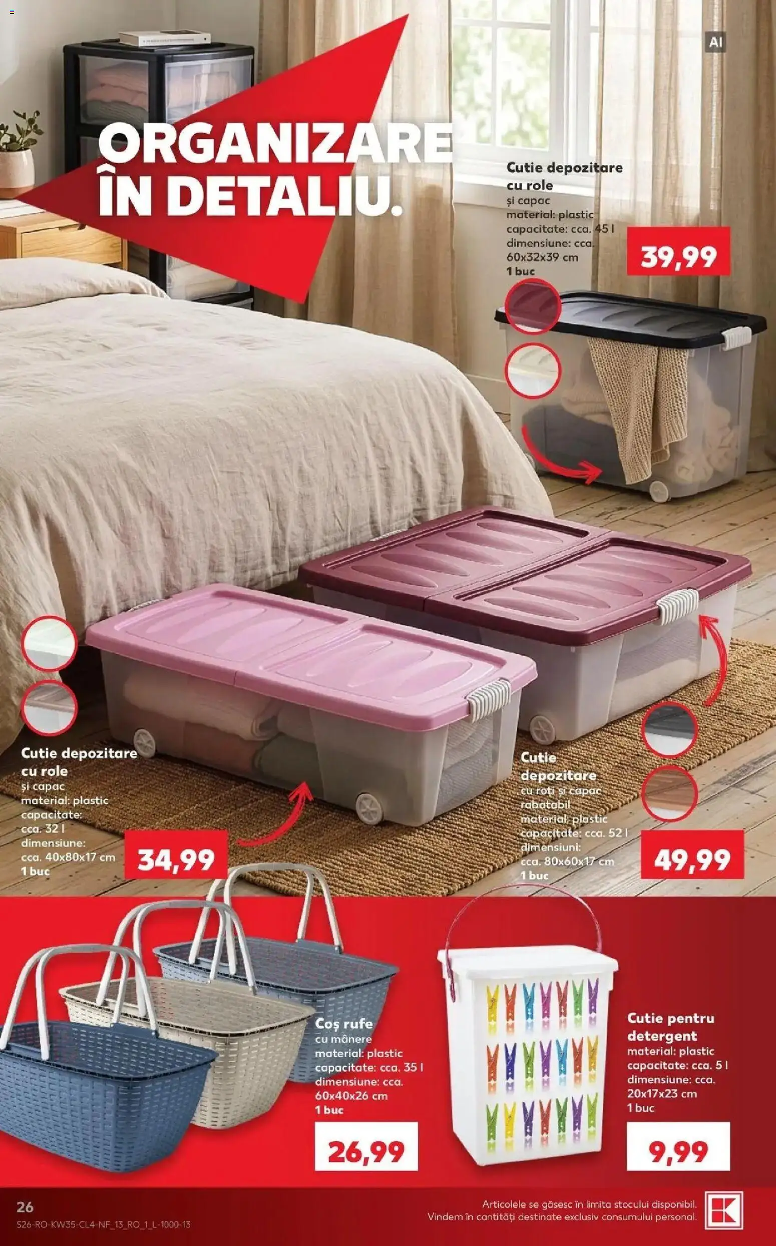 Kaufland Arad 26.08.2026 - Revista si Oferta | Pagină: 26 | Produse: Coș, Cutie, Detergent, Depozitare