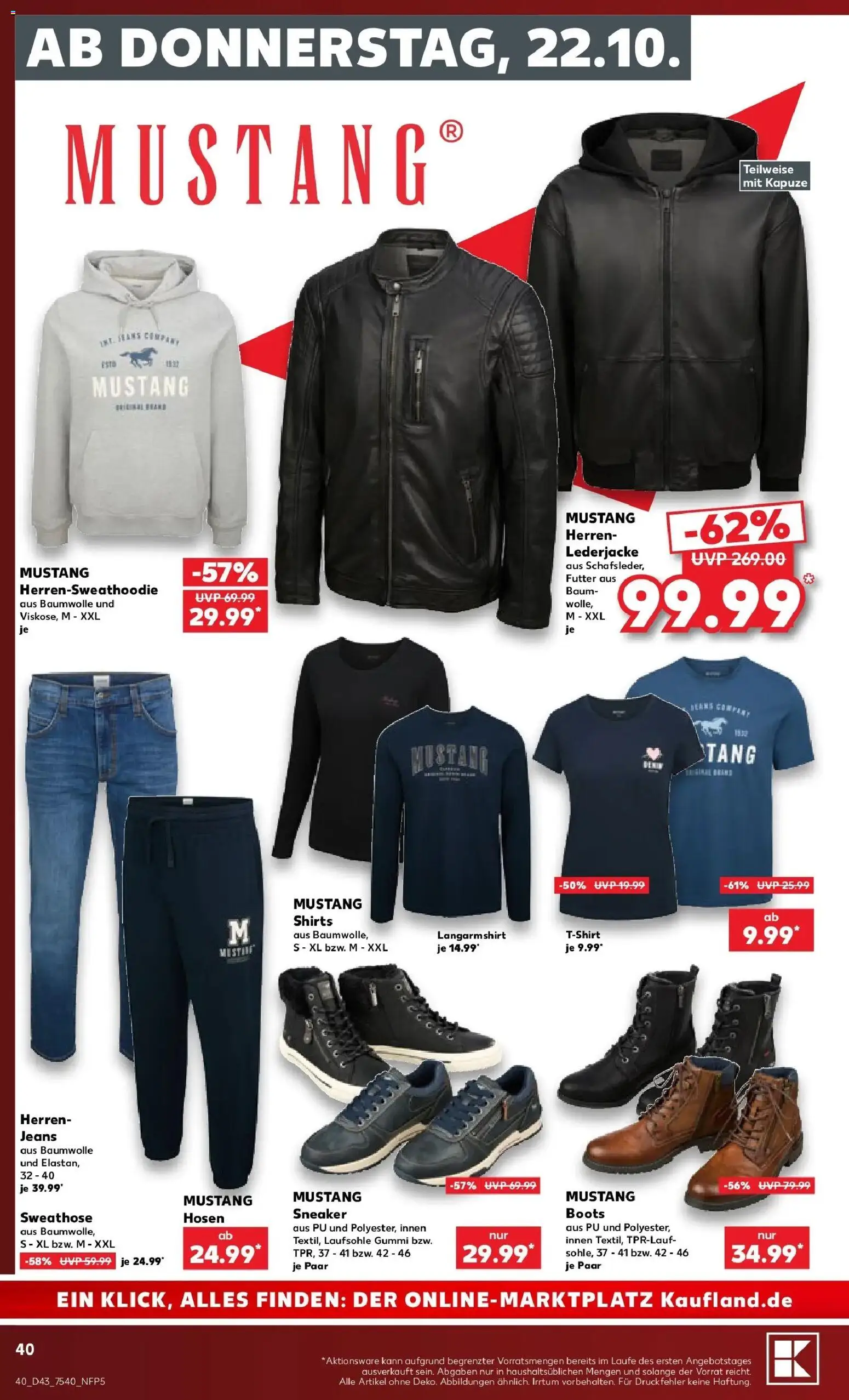 Prospekt Kaufland ab 19.10.2026 » Angebote Online zum Blättern | Seite: 44 | Produkte: Sweathose, Langarmshirt, Jeans
