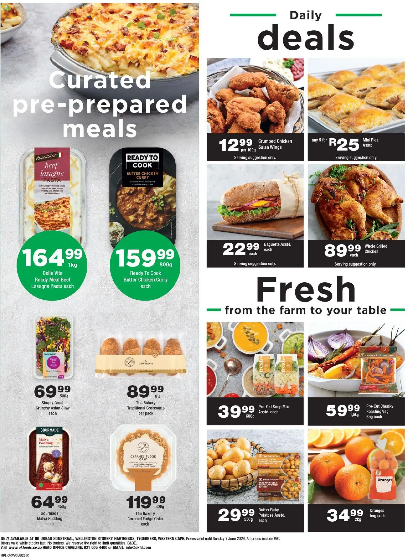 New OK Foods catalogue – valid from 25.05.2026 | Page: 2 | Products: Cake, Bakery, Chicken, Caramel