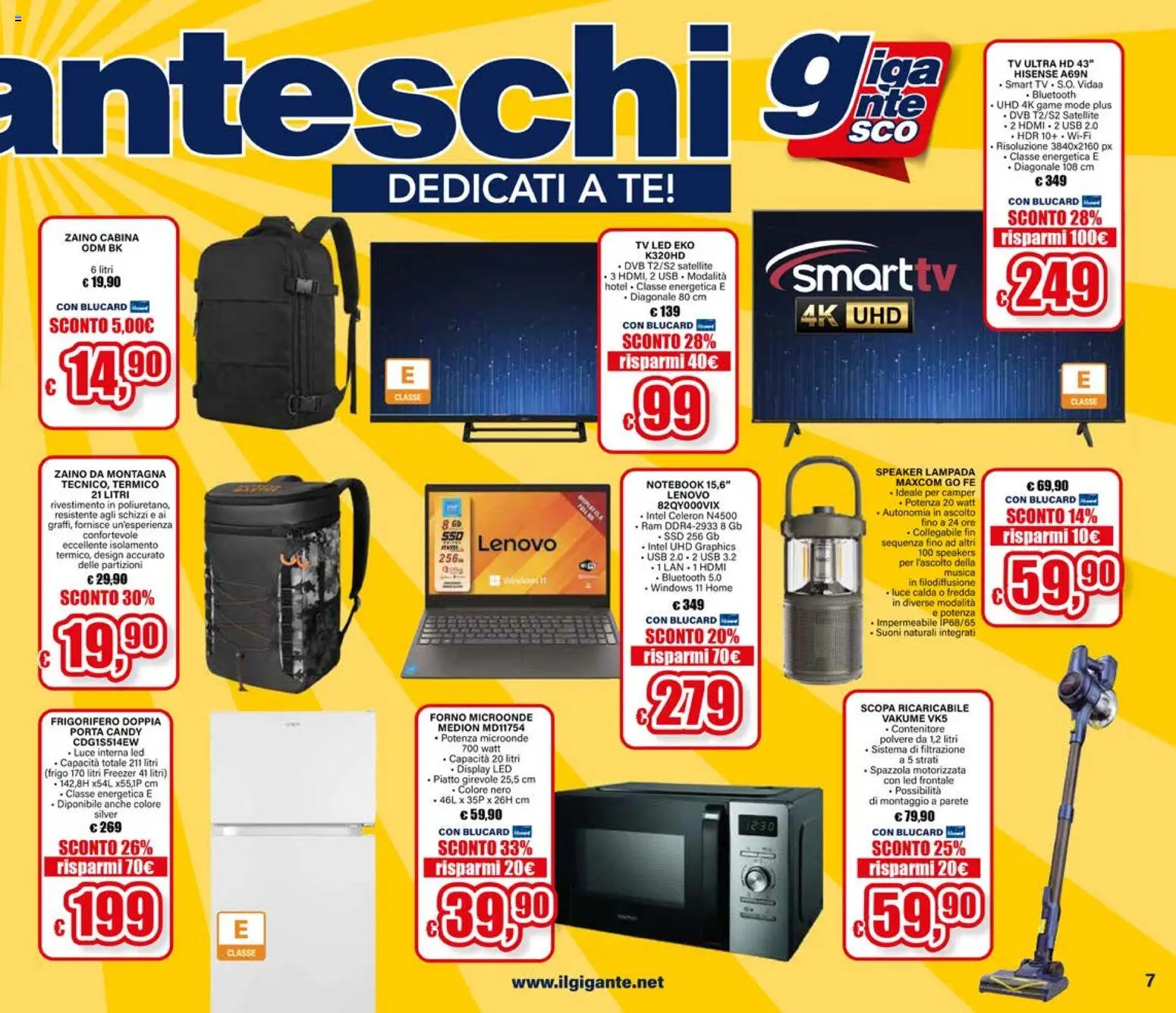 Volantino Il Gigante del 30/07/2026 | Pagina: 7 | Prodotti: Spazzola, Microonde, Zaino, Piatto