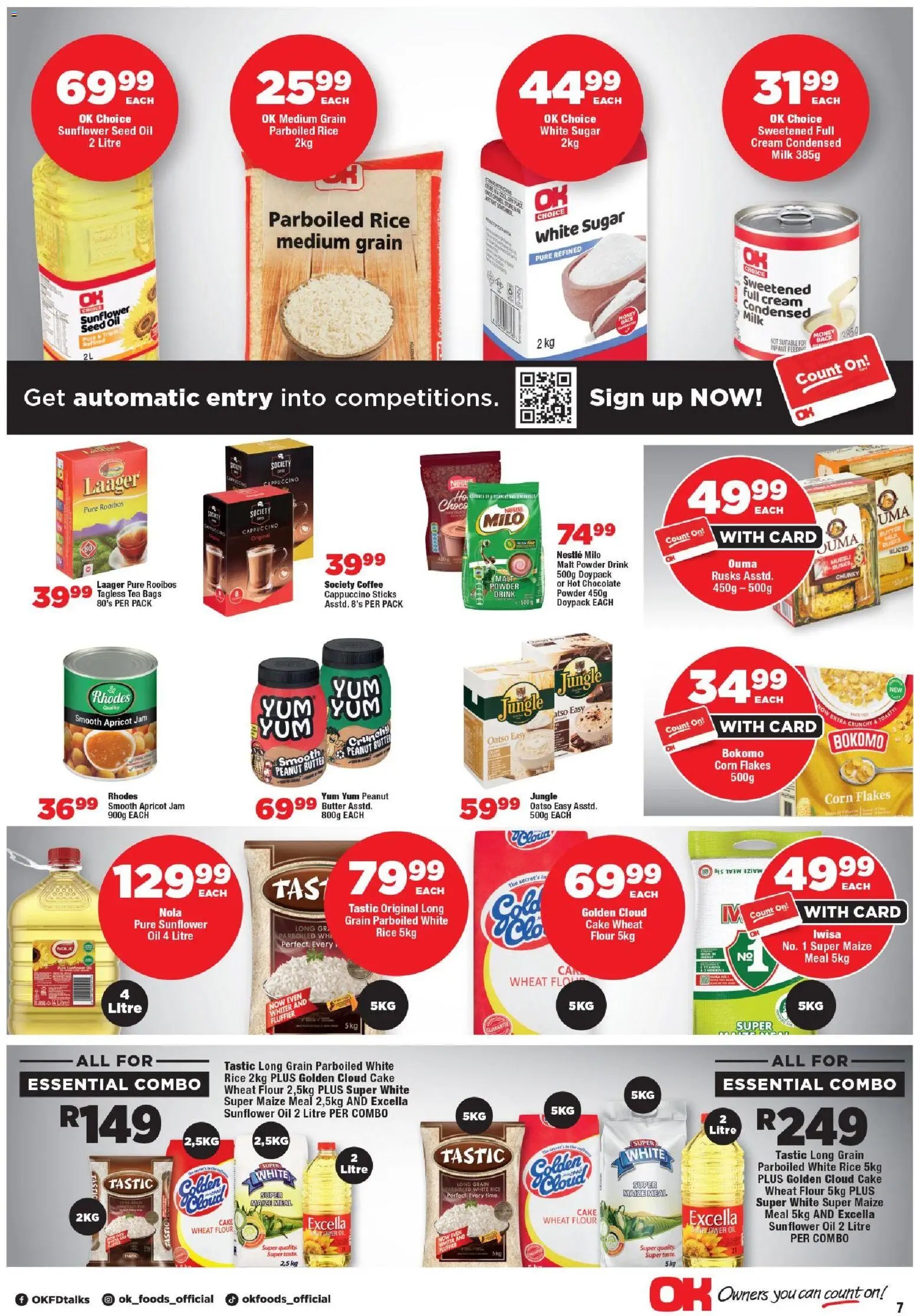 New OK Foods catalogue – valid from 15.04.2026 | Page: 7 | Products: Flour, Hot chocolate, Powder, Cream