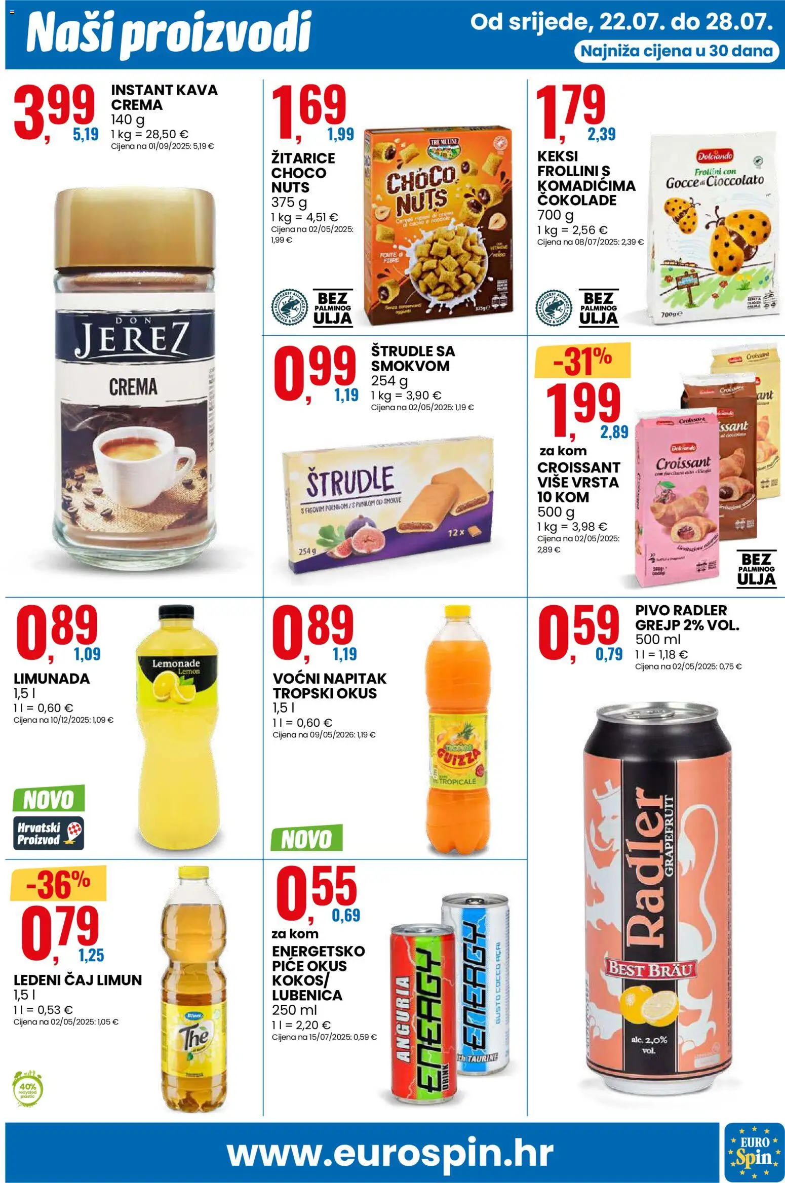 Eurospin katalog | vrijedi od 22.07.2026 | Stranica: 5 | Proizvodi: Energetsko piće, Čaj, Grejp, Limunada