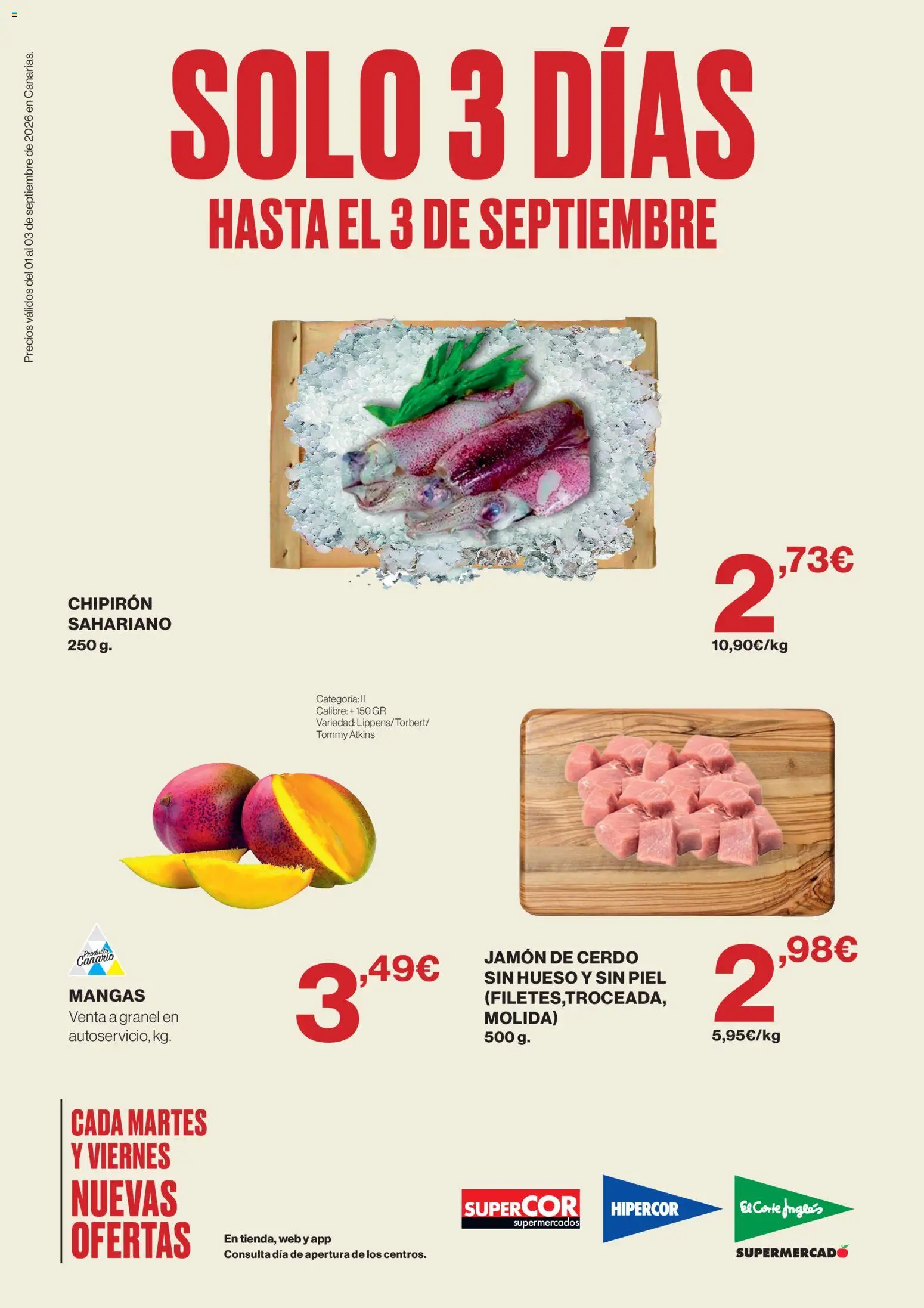 Supercor Canarias │ válido desde el 01/09/2026 | Página: 1 | Productos: Jamón, Cerdo