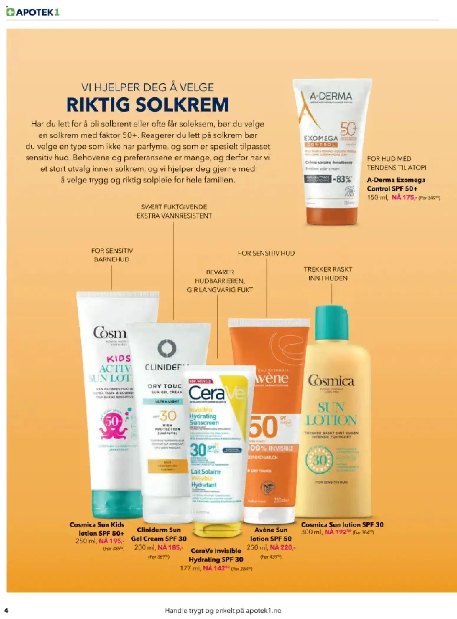 {H1} | Side: 4 | Produkter: Solkrem