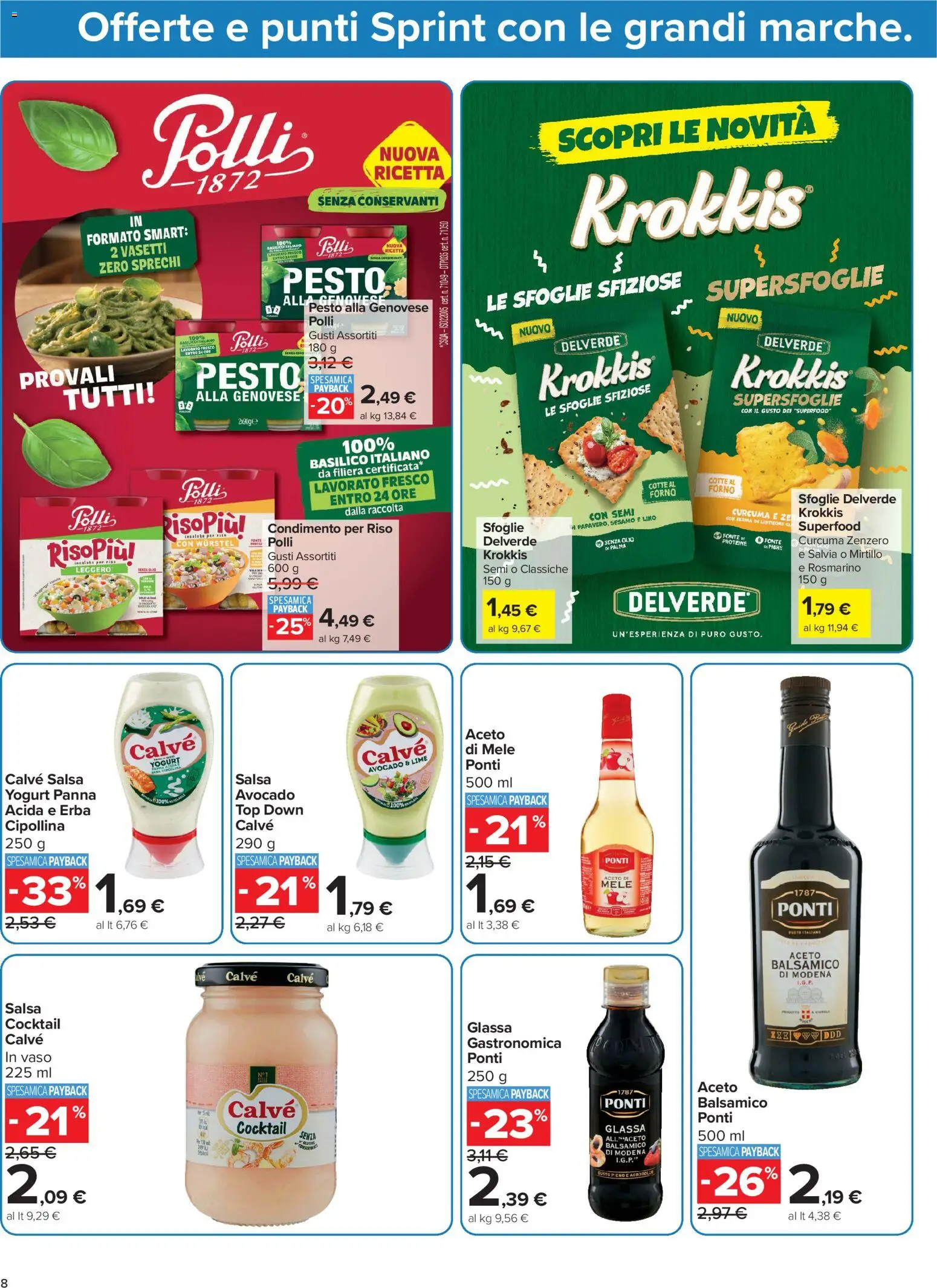 Volantino Carrefour del 24/07/2026 | Pagina: 8 | Prodotti: Riso, Olio, Top, Vaso